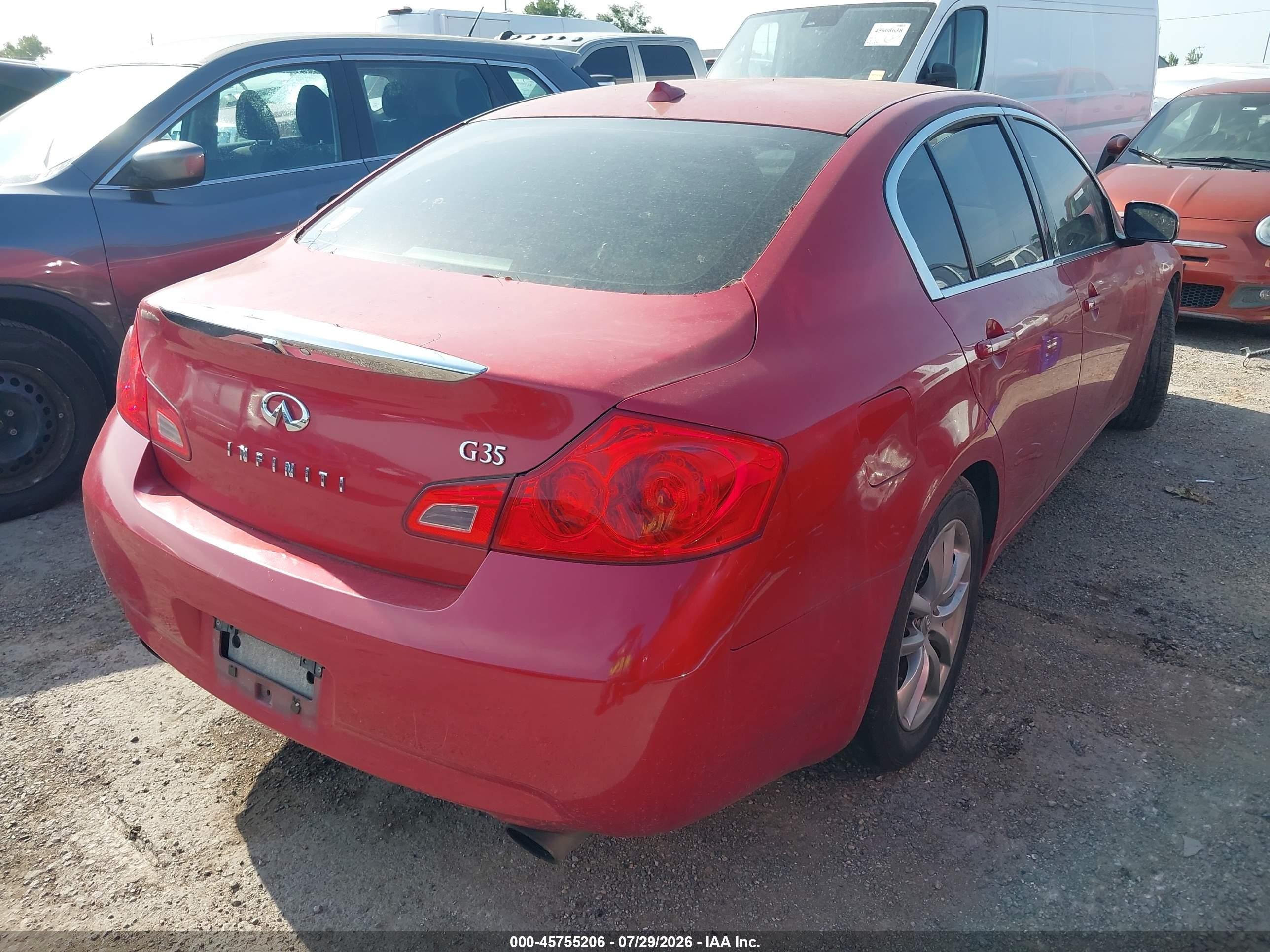 2007 Infiniti G35 Journey Red vin: JNKBV61E67M700291