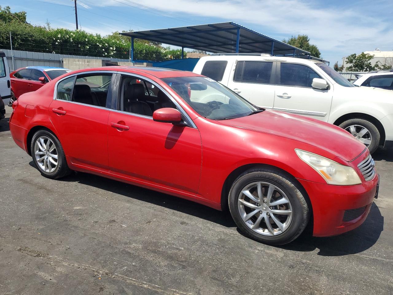 2007 Infiniti G35 Base Red vin: JNKBV61E67M709735