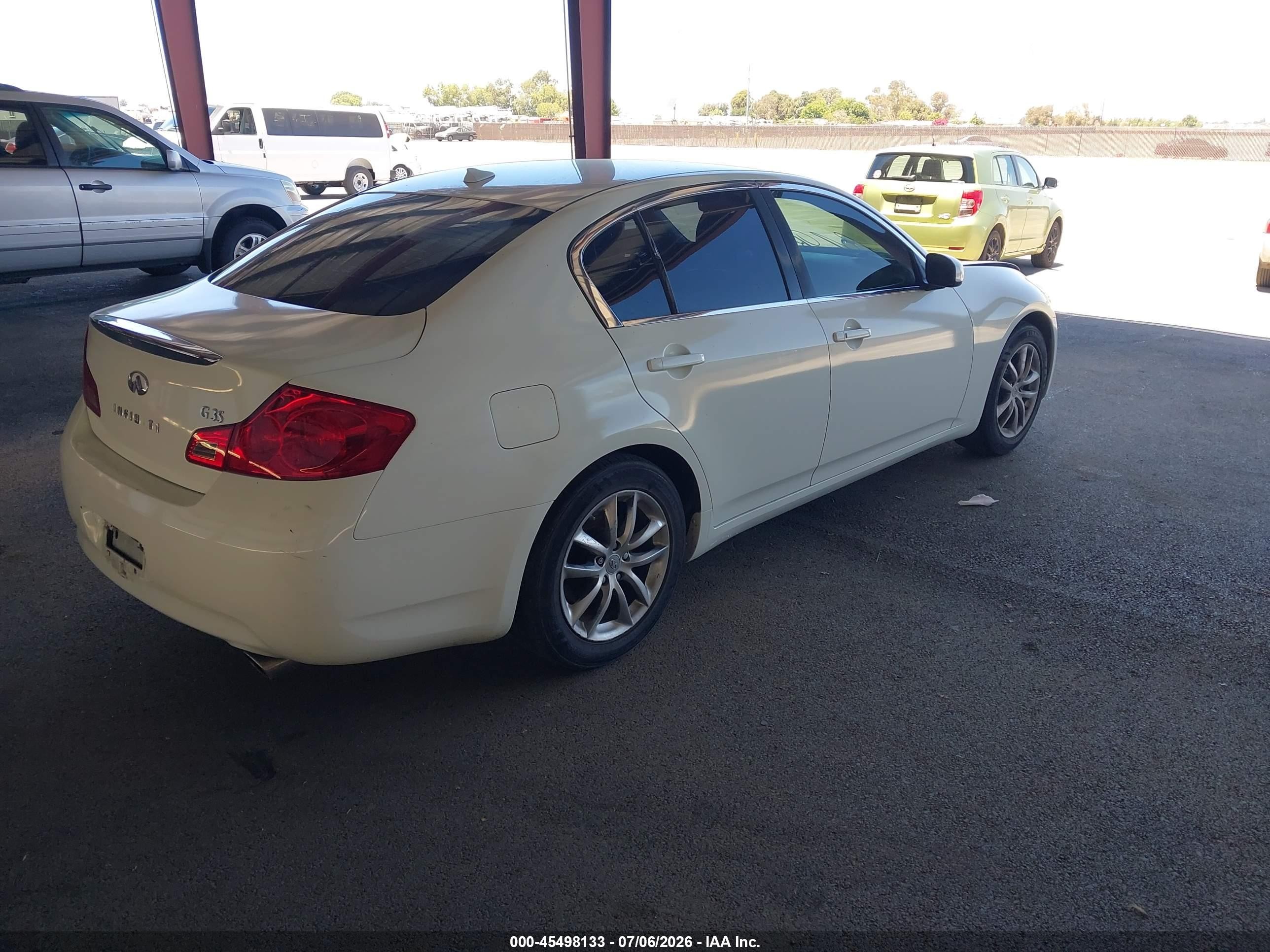 2008 Infiniti G35   White vin: JNKBV61EX8M220045