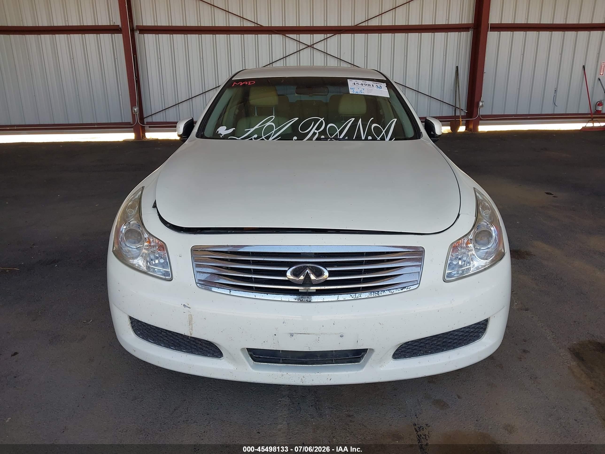 2008 Infiniti G35   White vin: JNKBV61EX8M220045
