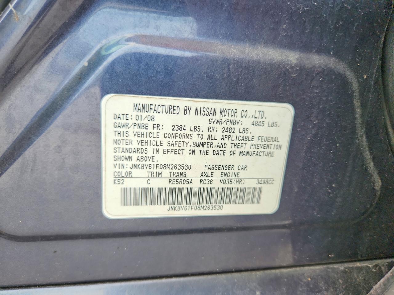 2008 Infiniti G35 X Синий vin: JNKBV61F08M263530