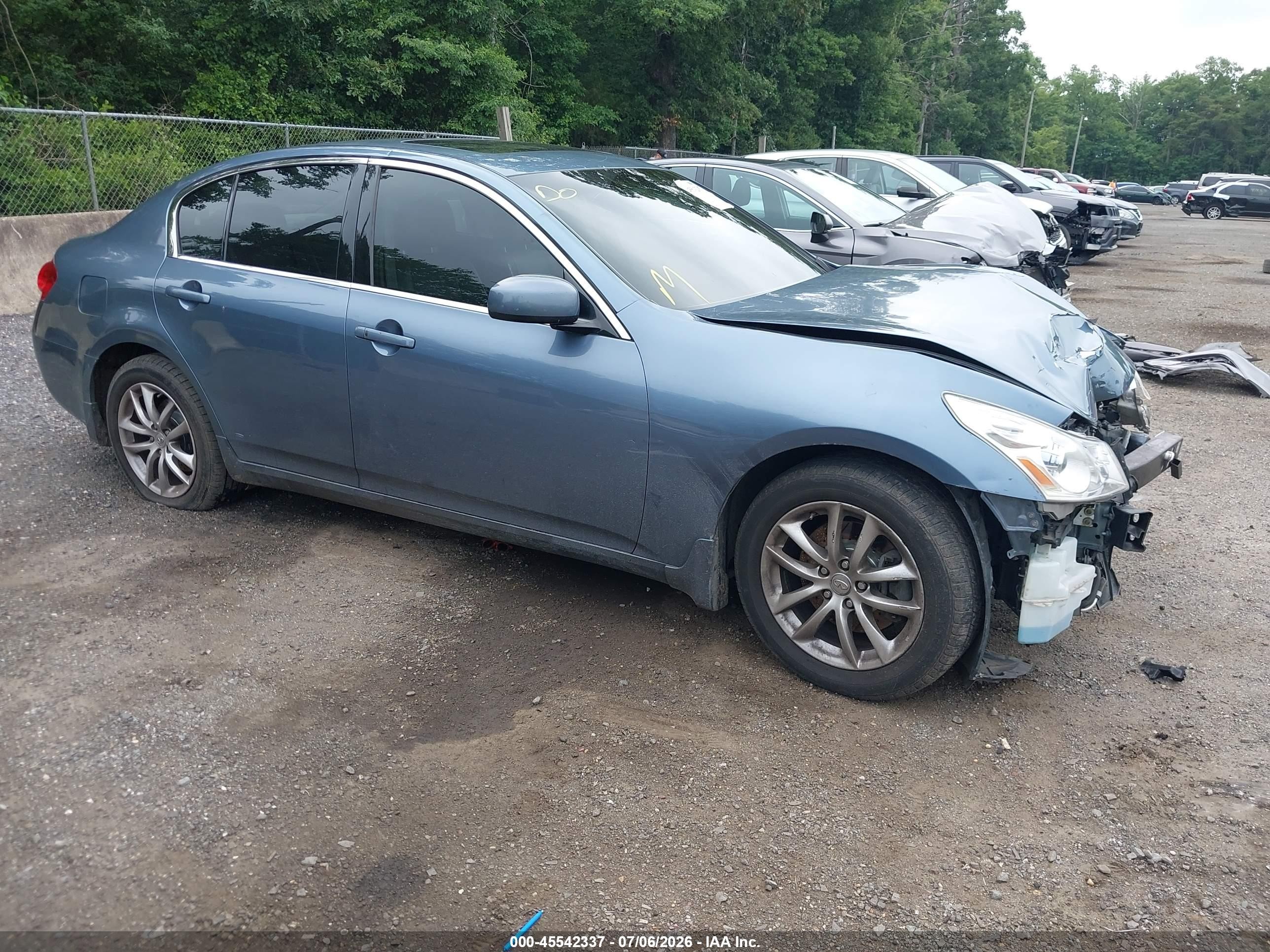 2007 Infiniti G35x Light Blue vin: JNKBV61F17M809878