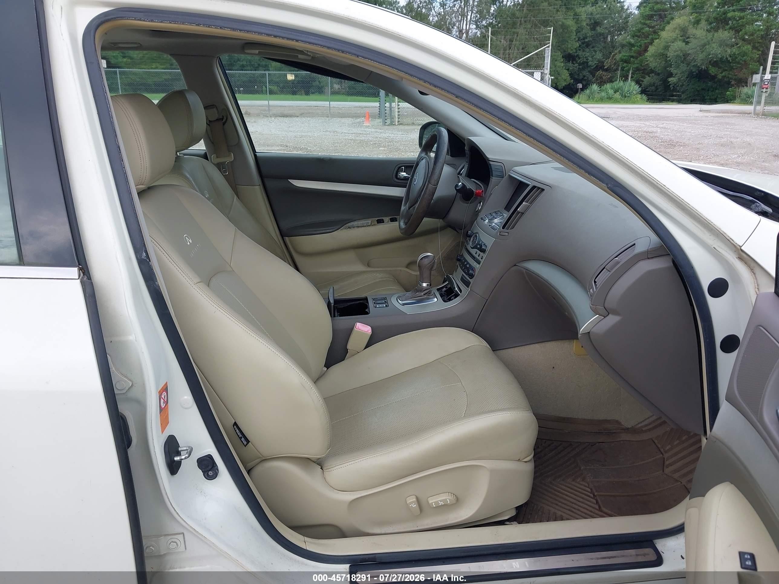 2008 Infiniti G35x White vin: JNKBV61F18M250348