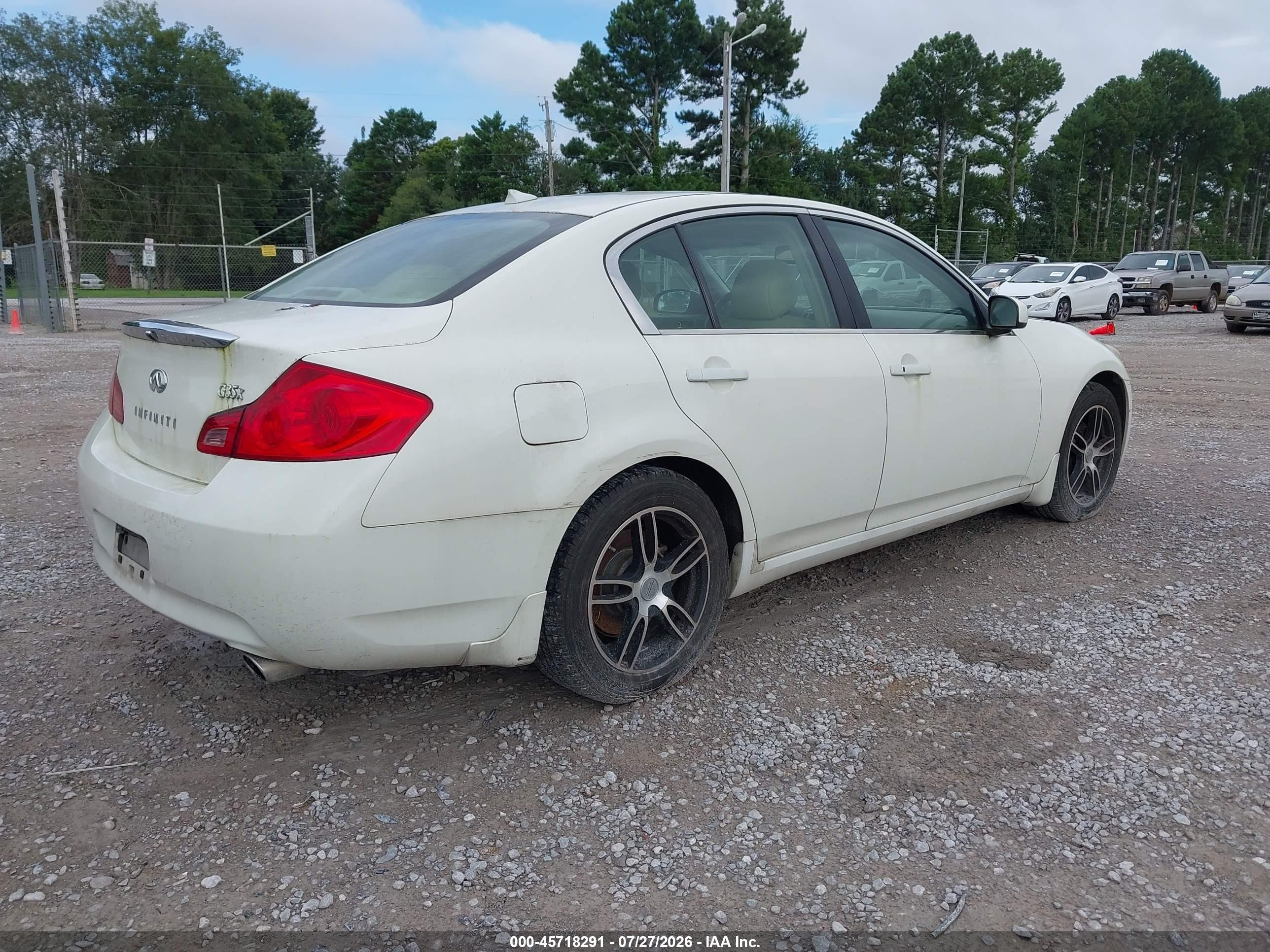 2008 Infiniti G35x White vin: JNKBV61F18M250348