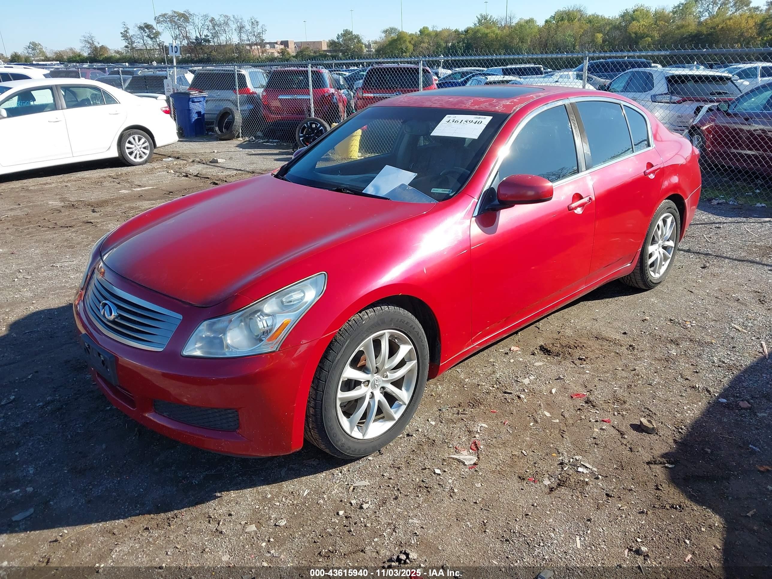 2007 Infiniti G35x   Red vin: JNKBV61F37M804049