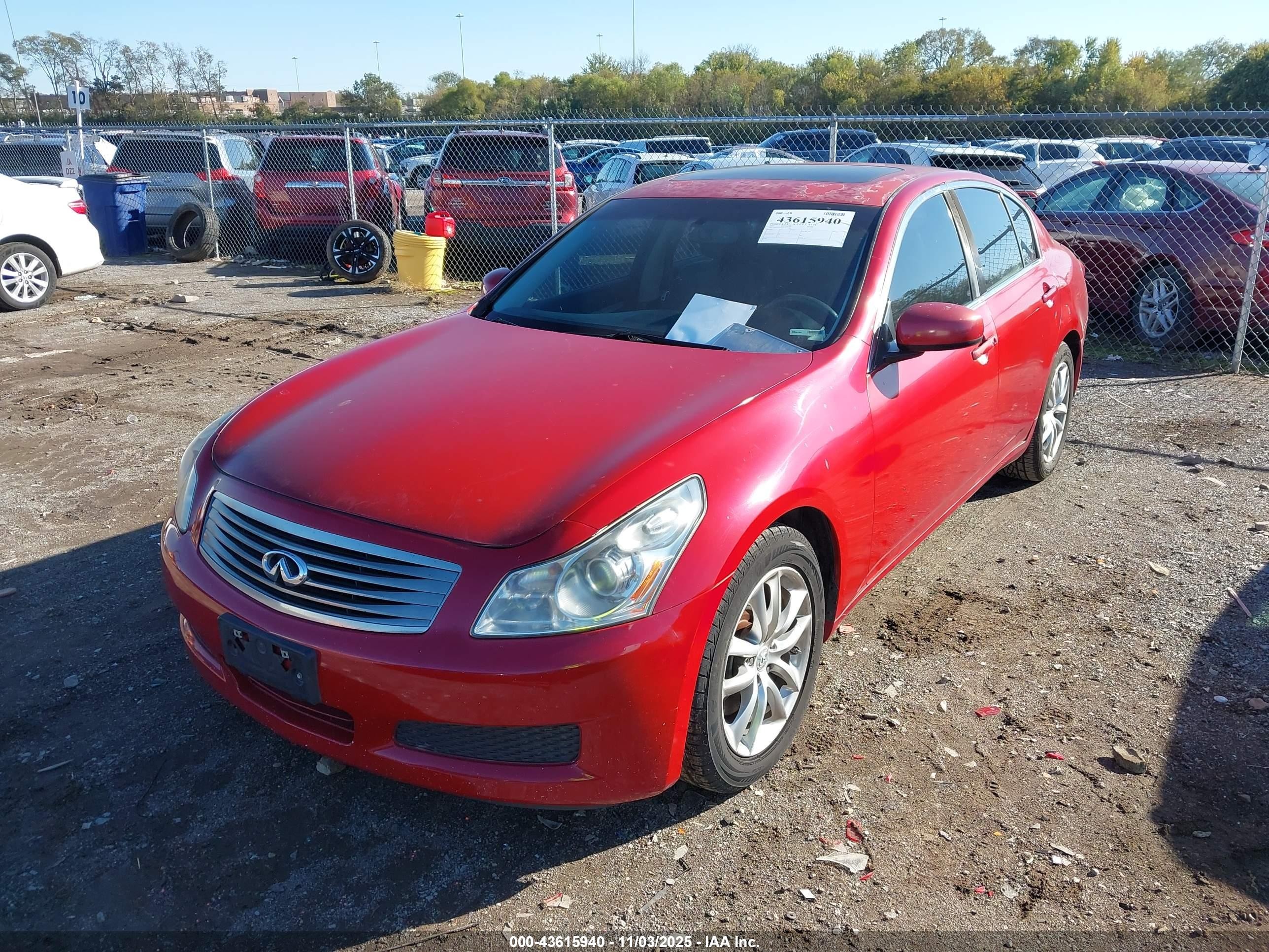 2007 Infiniti G35x   Red vin: JNKBV61F37M804049