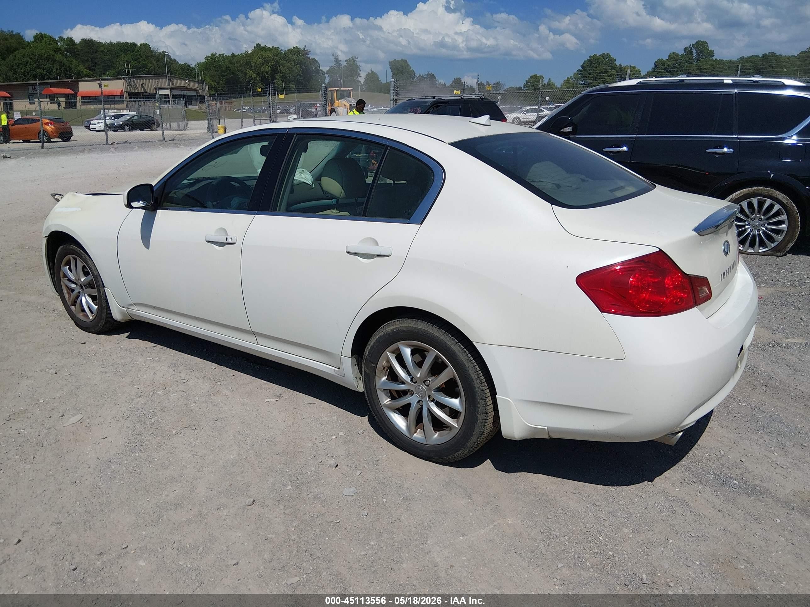 2008 Infiniti G35x   White vin: JNKBV61F38M272318