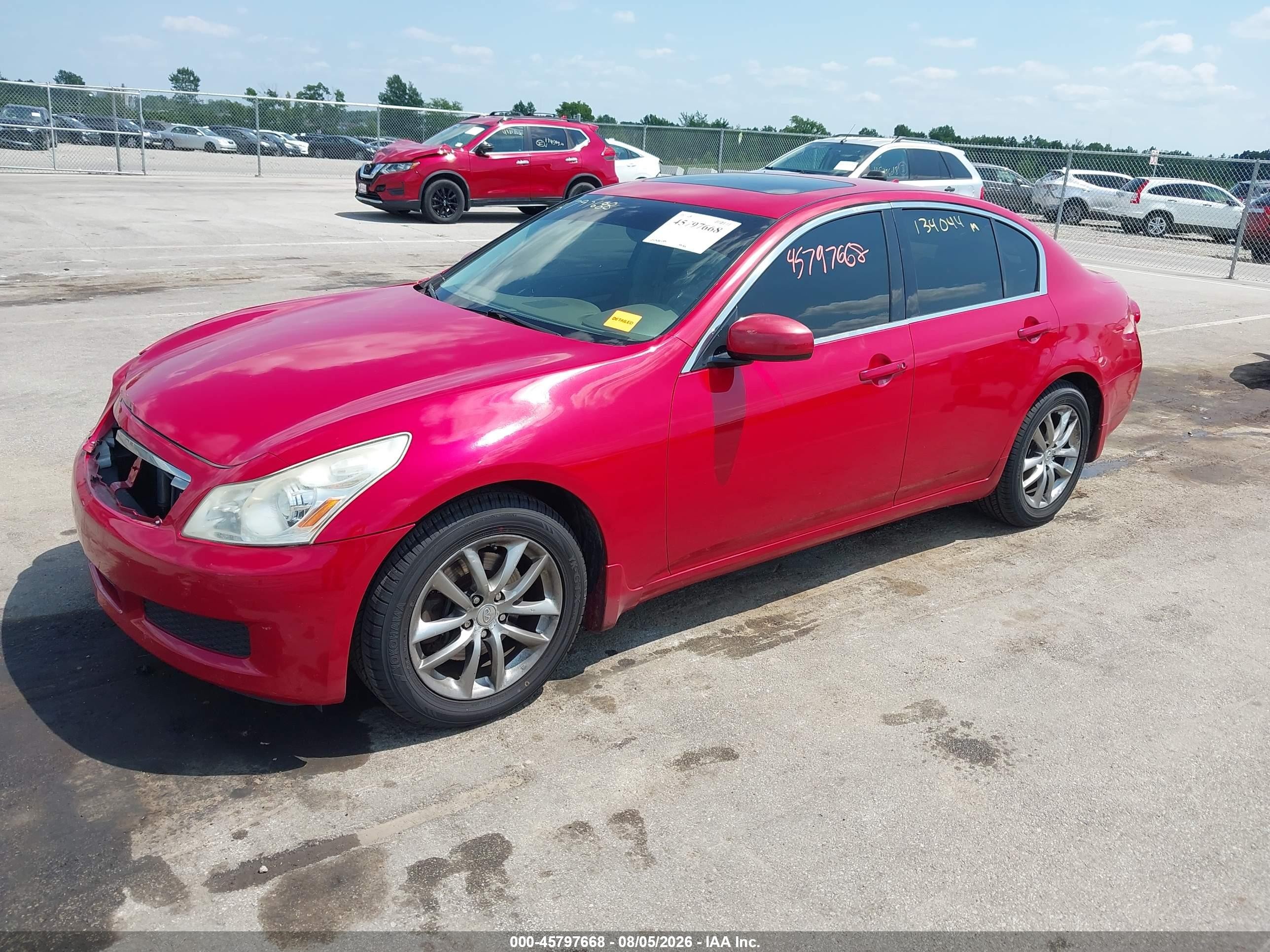 2008 Infiniti G35x Red vin: JNKBV61F48M274871