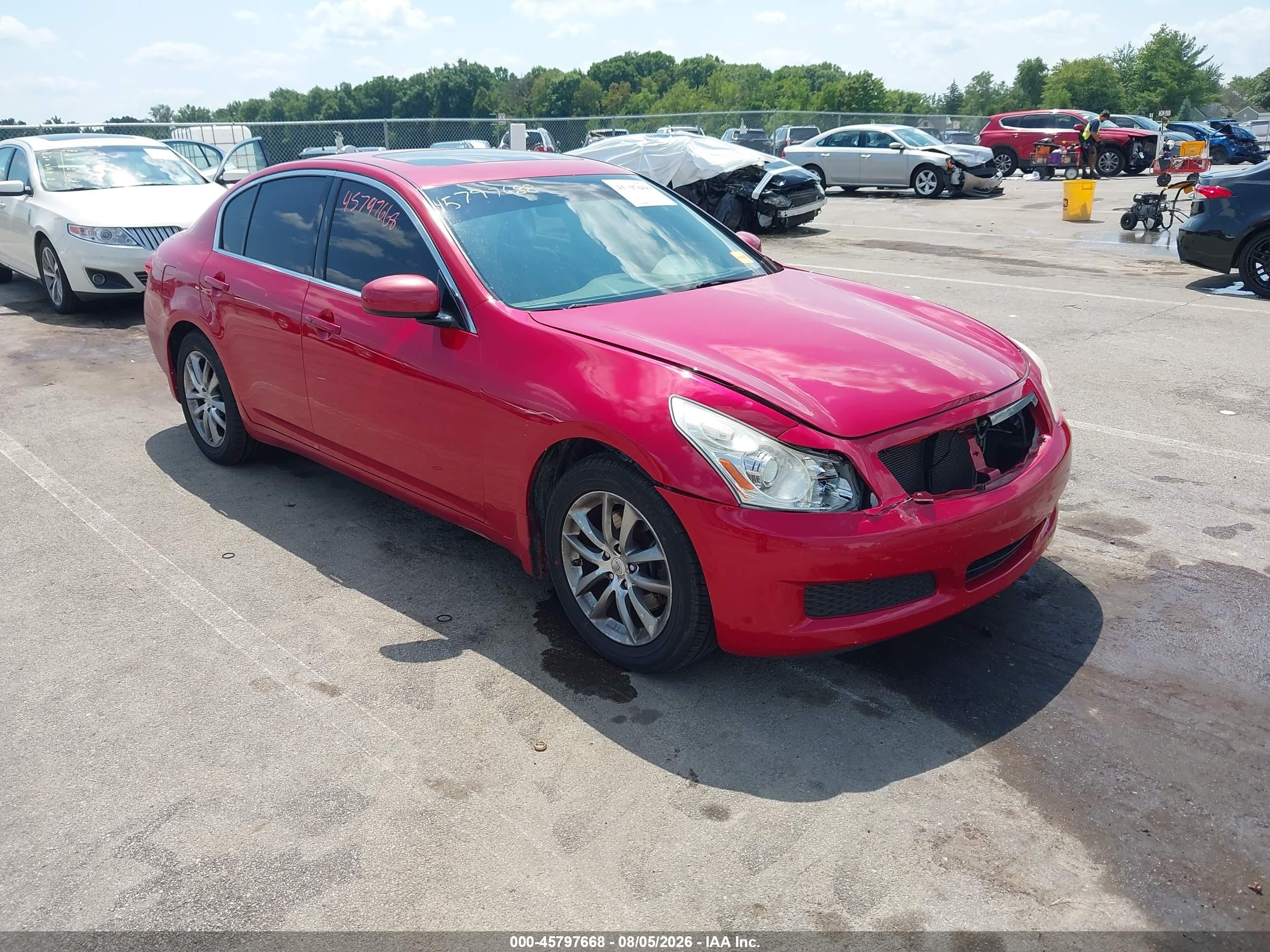 2008 Infiniti G35x Red vin: JNKBV61F48M274871