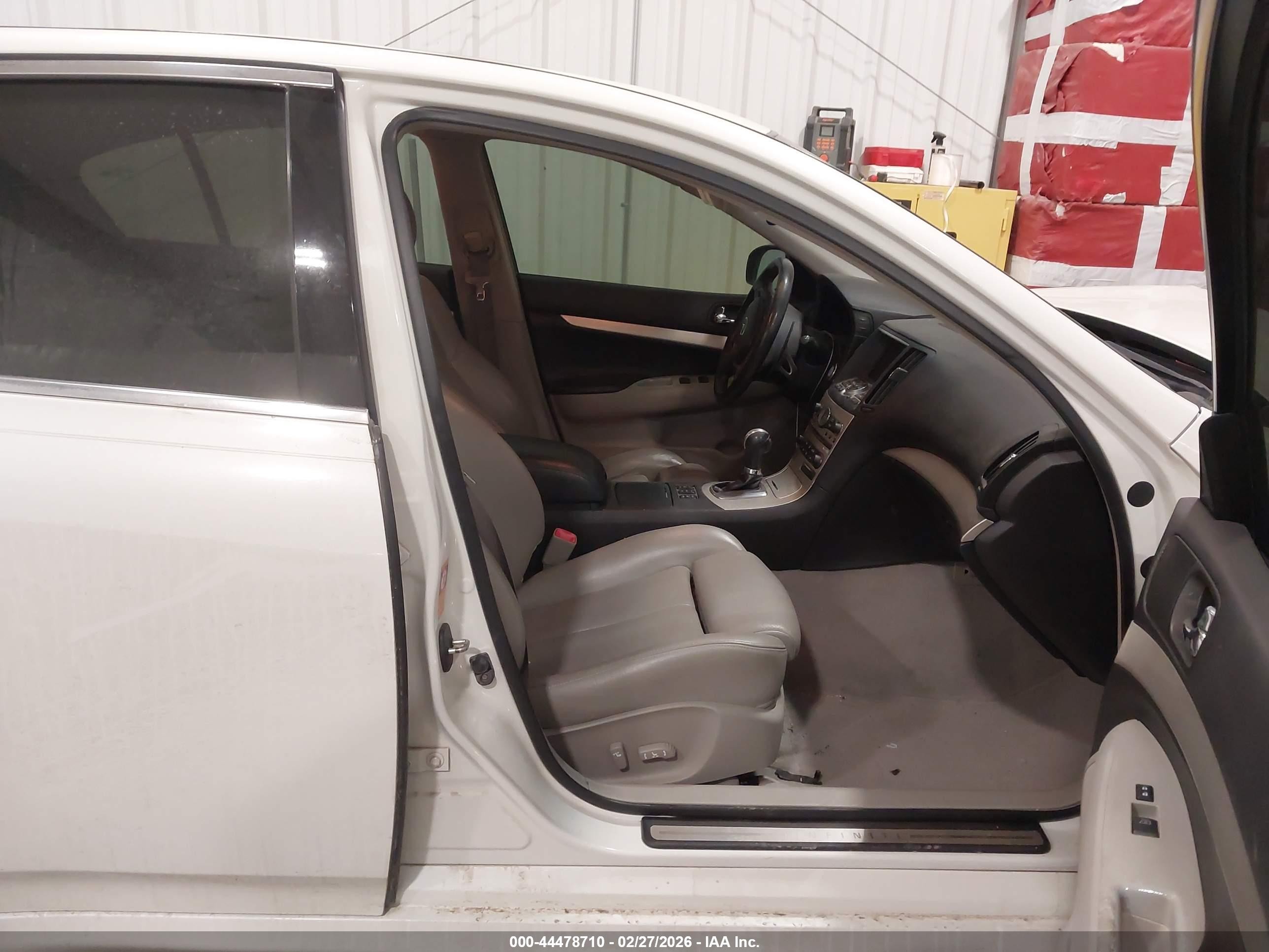 2008 Infiniti G35x White vin: JNKBV61F48M278466