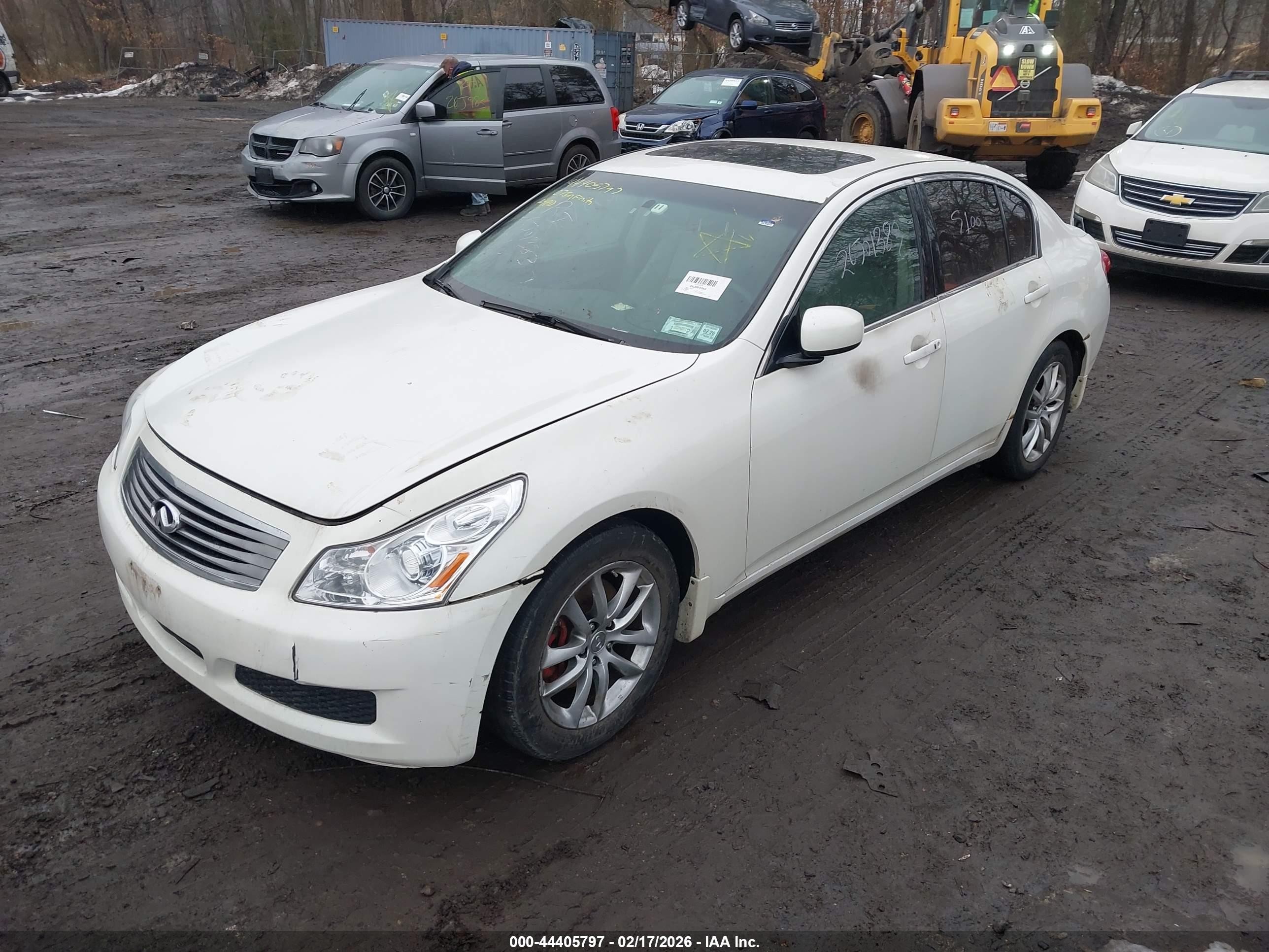 2007 Infiniti G35x   White vin: JNKBV61F67M801503