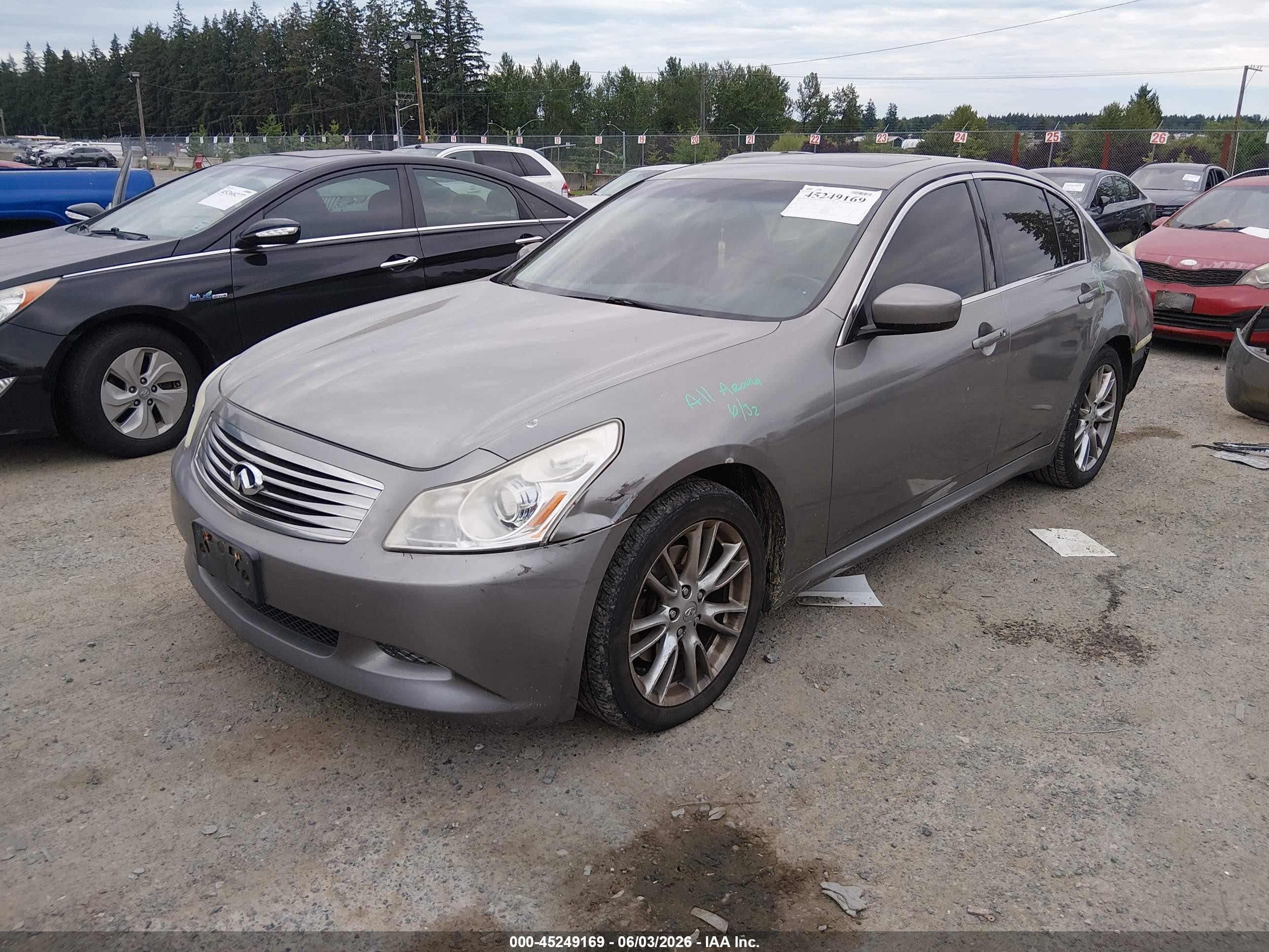 2008 Infiniti G35x   Gray vin: JNKBV61F68M260244