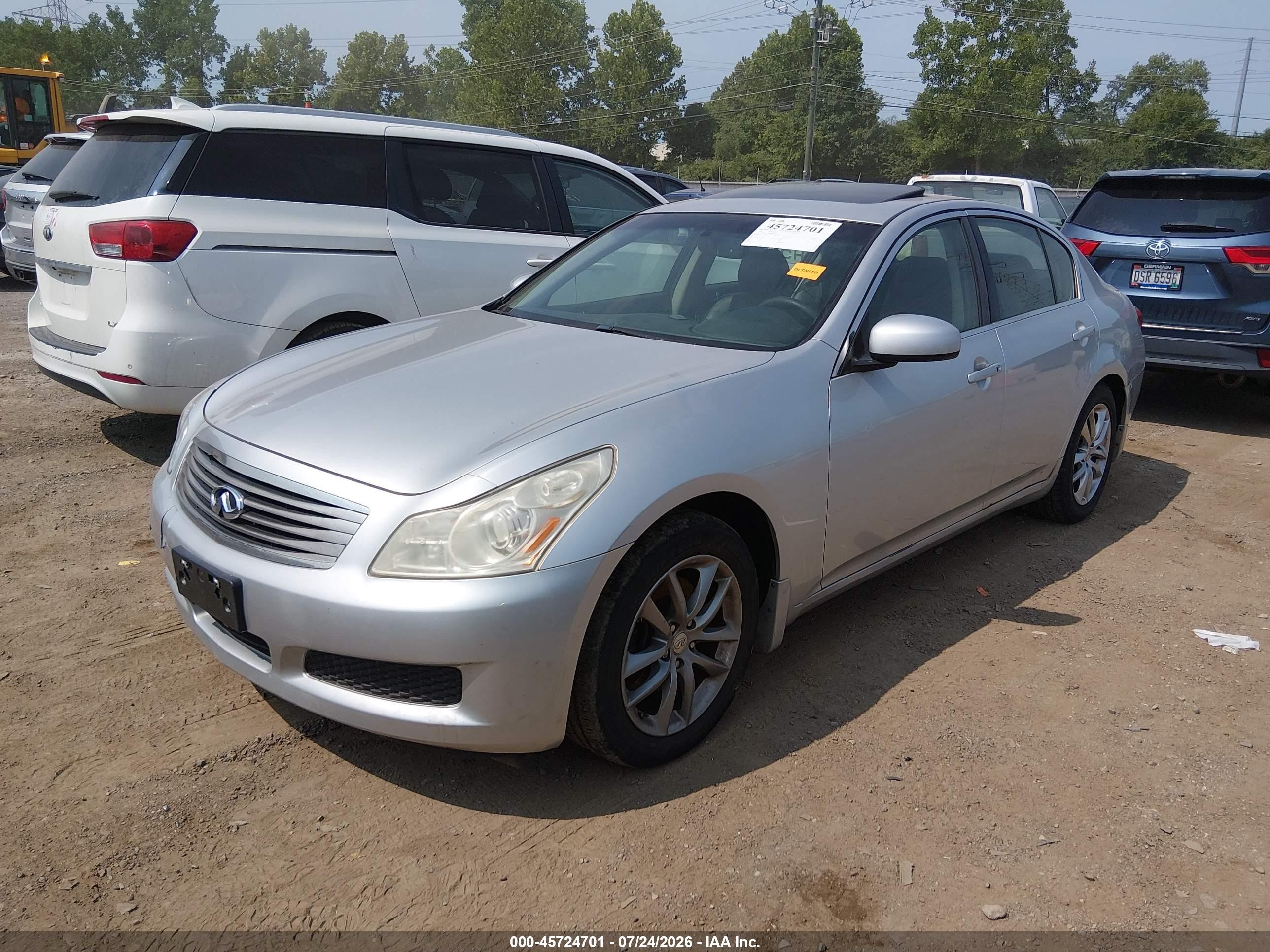 2008 Infiniti G35x Silver vin: JNKBV61F78M279658