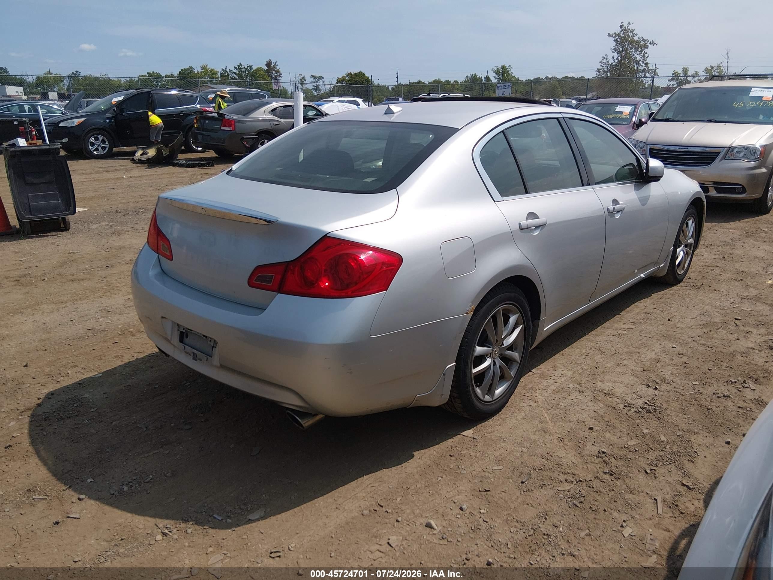 2008 Infiniti G35x Silver vin: JNKBV61F78M279658