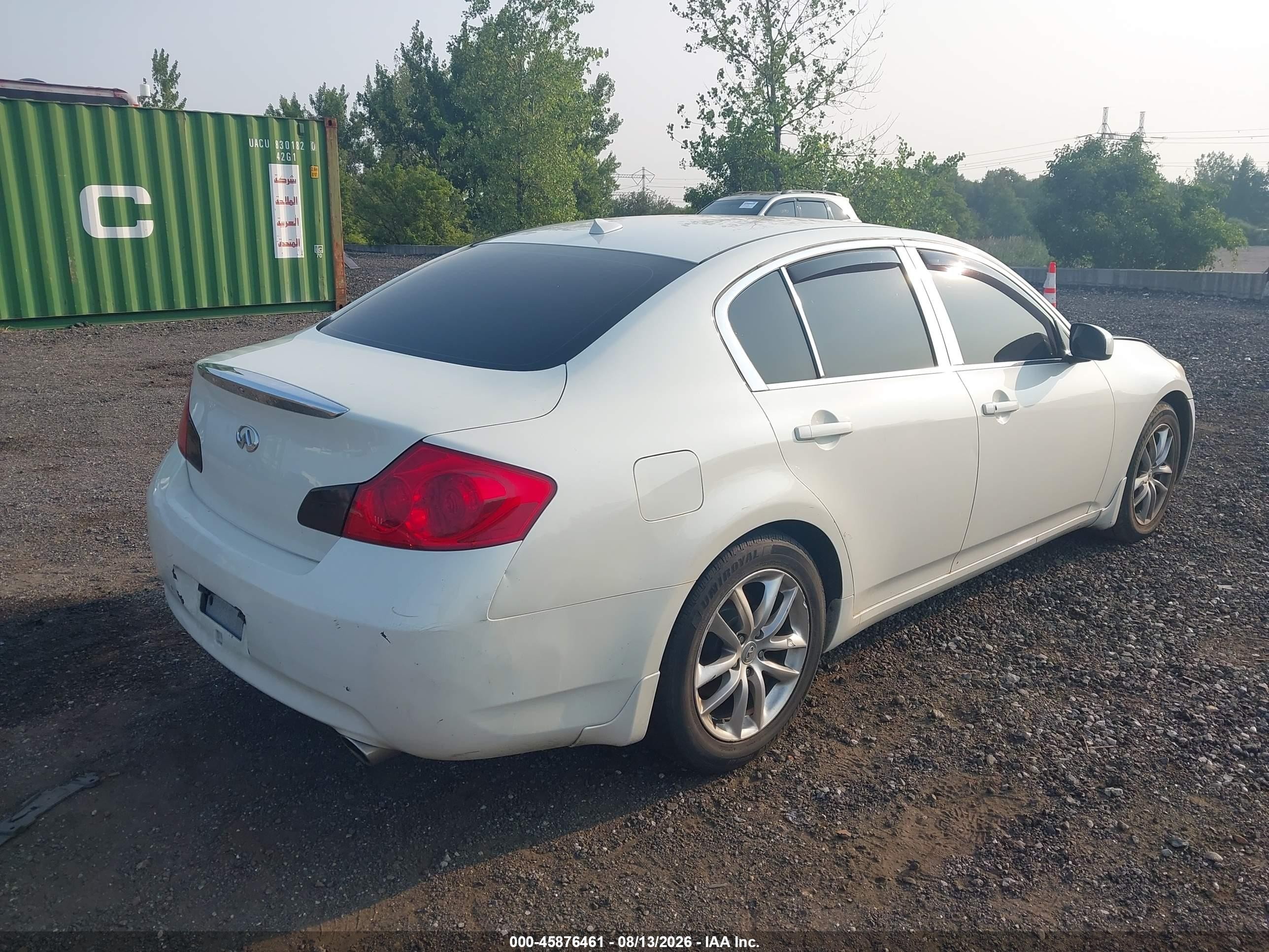 2008 Infiniti G35x   White vin: JNKBV61F98M252302