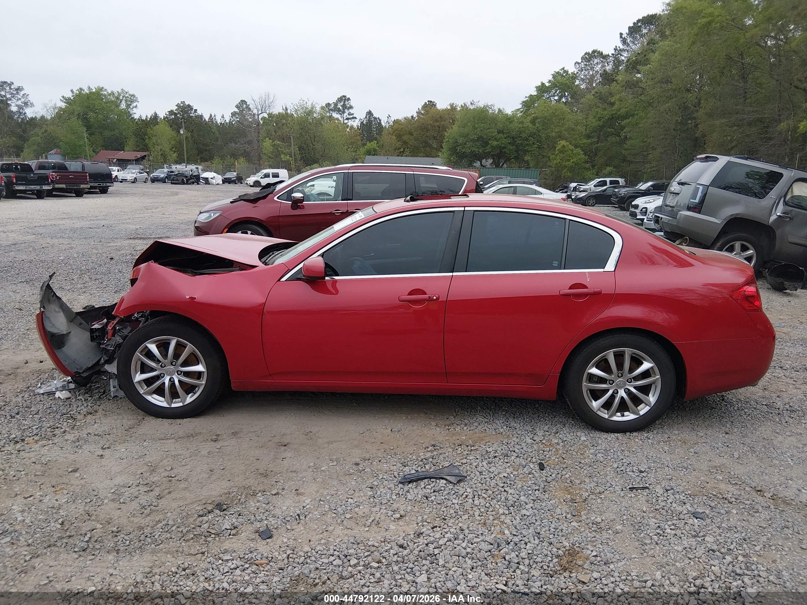 2007 Infiniti G35x   Красный vin: JNKBV61FX7M803383
