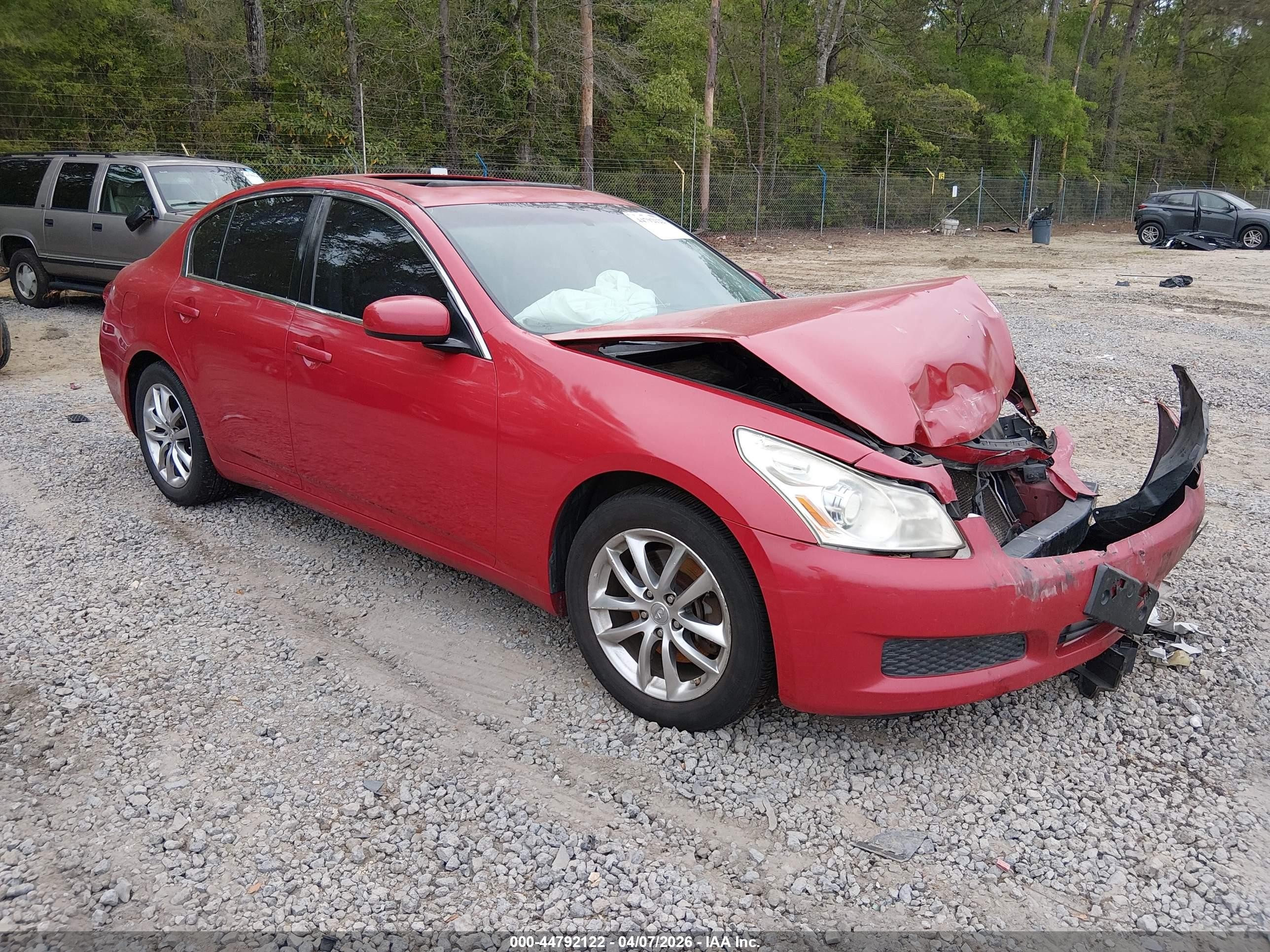 2007 Infiniti G35x   Красный vin: JNKBV61FX7M803383