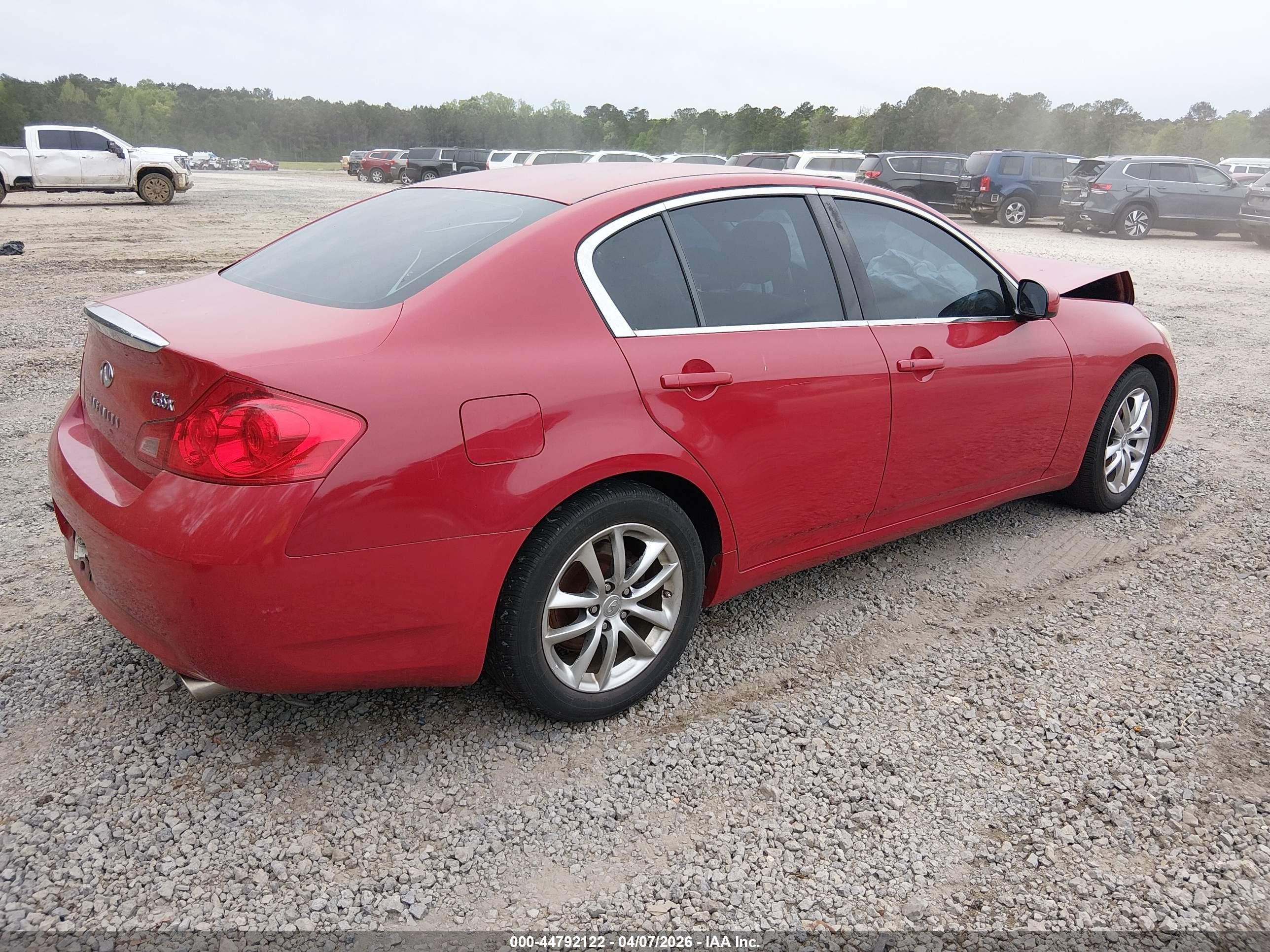 2007 Infiniti G35x   Красный vin: JNKBV61FX7M803383
