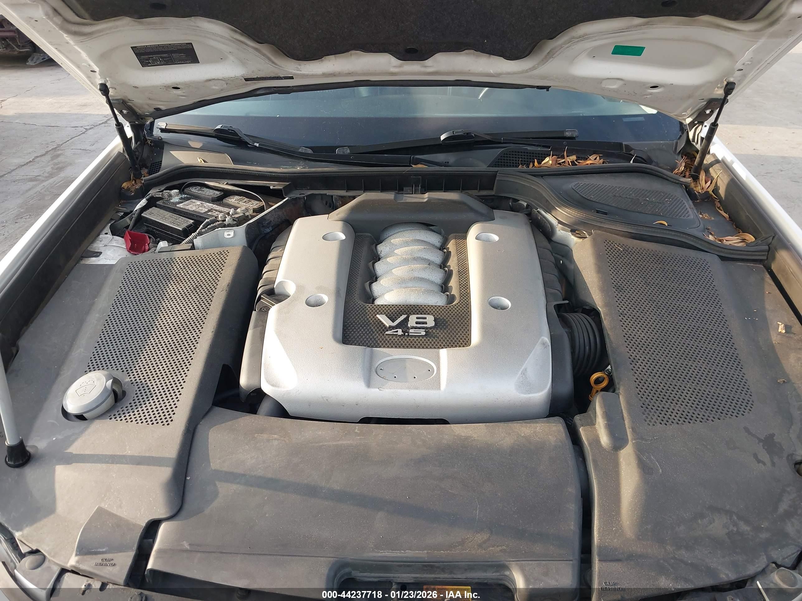2008 Infiniti M45   Белый vin: JNKBY01E58M500184