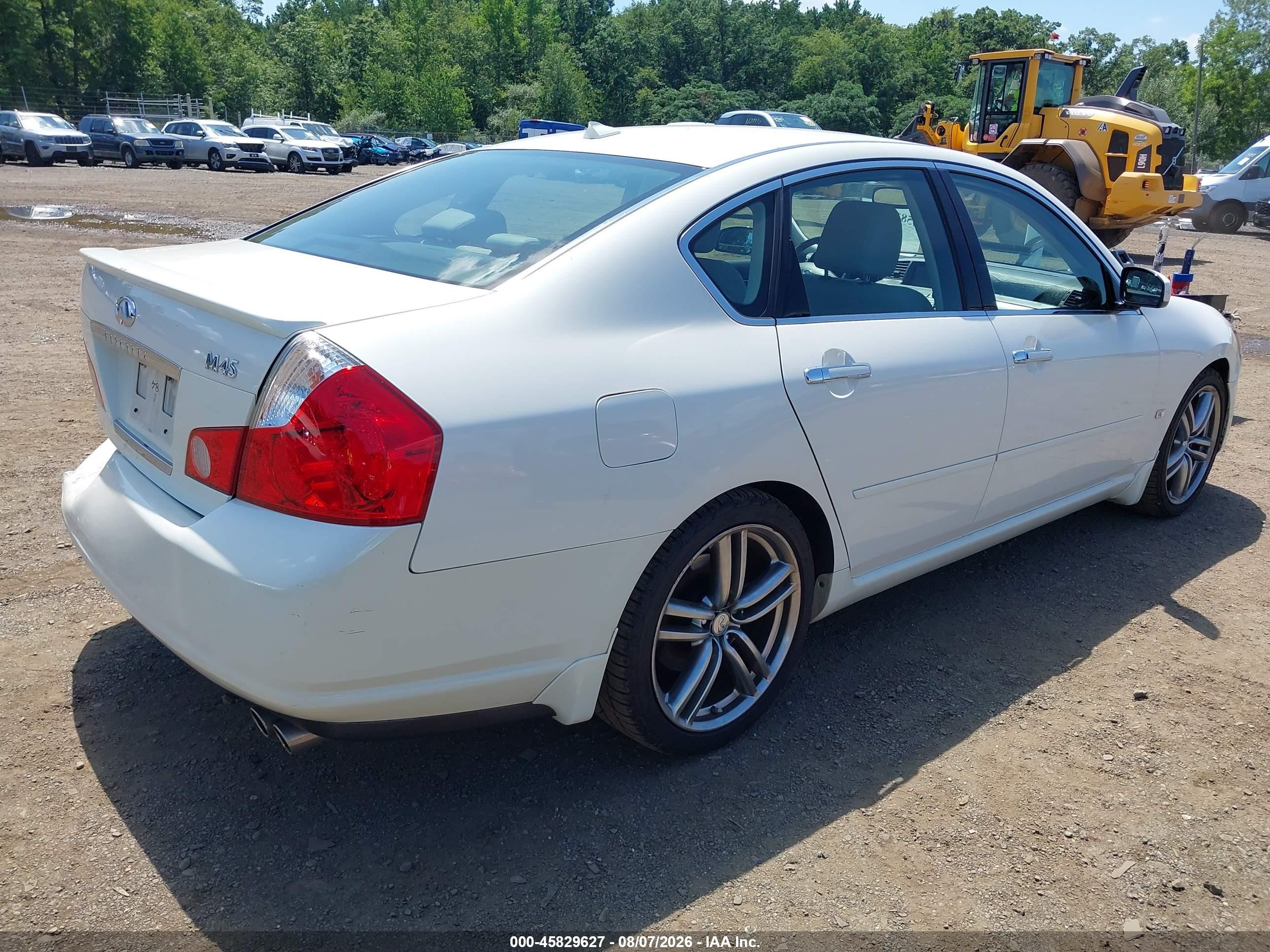 2007 Infiniti M45 Sport White vin: JNKBY01E77M403549