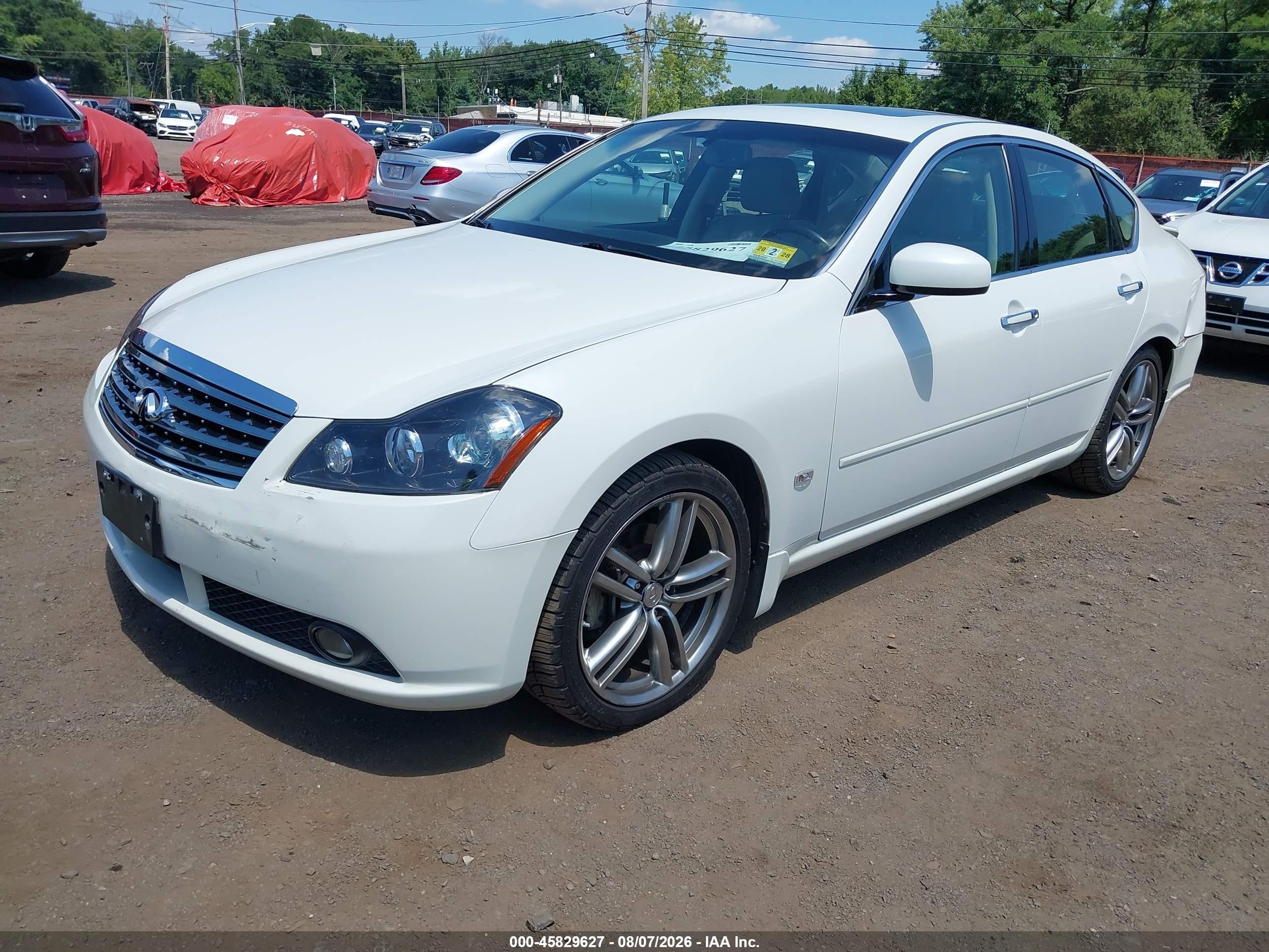 2007 Infiniti M45 Sport White vin: JNKBY01E77M403549