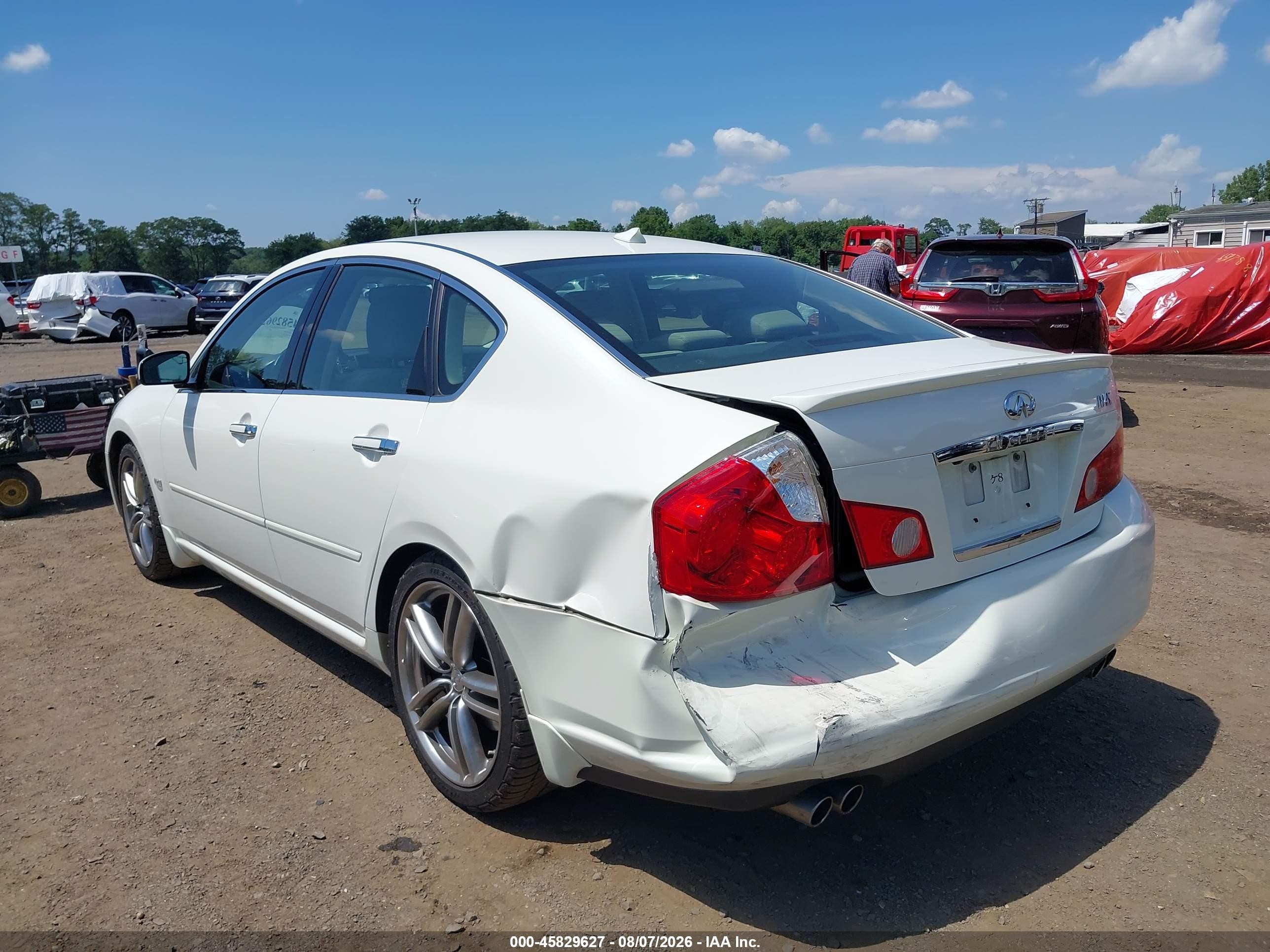 2007 Infiniti M45 Sport White vin: JNKBY01E77M403549