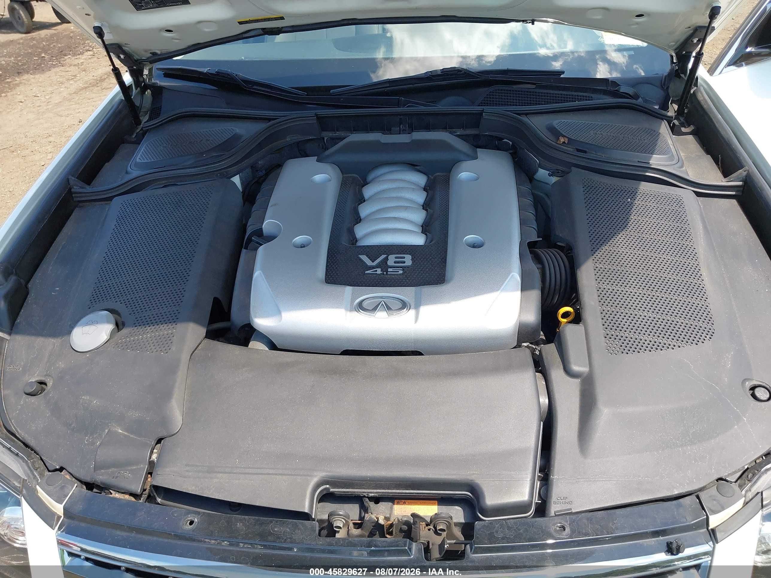 2007 Infiniti M45 Sport White vin: JNKBY01E77M403549