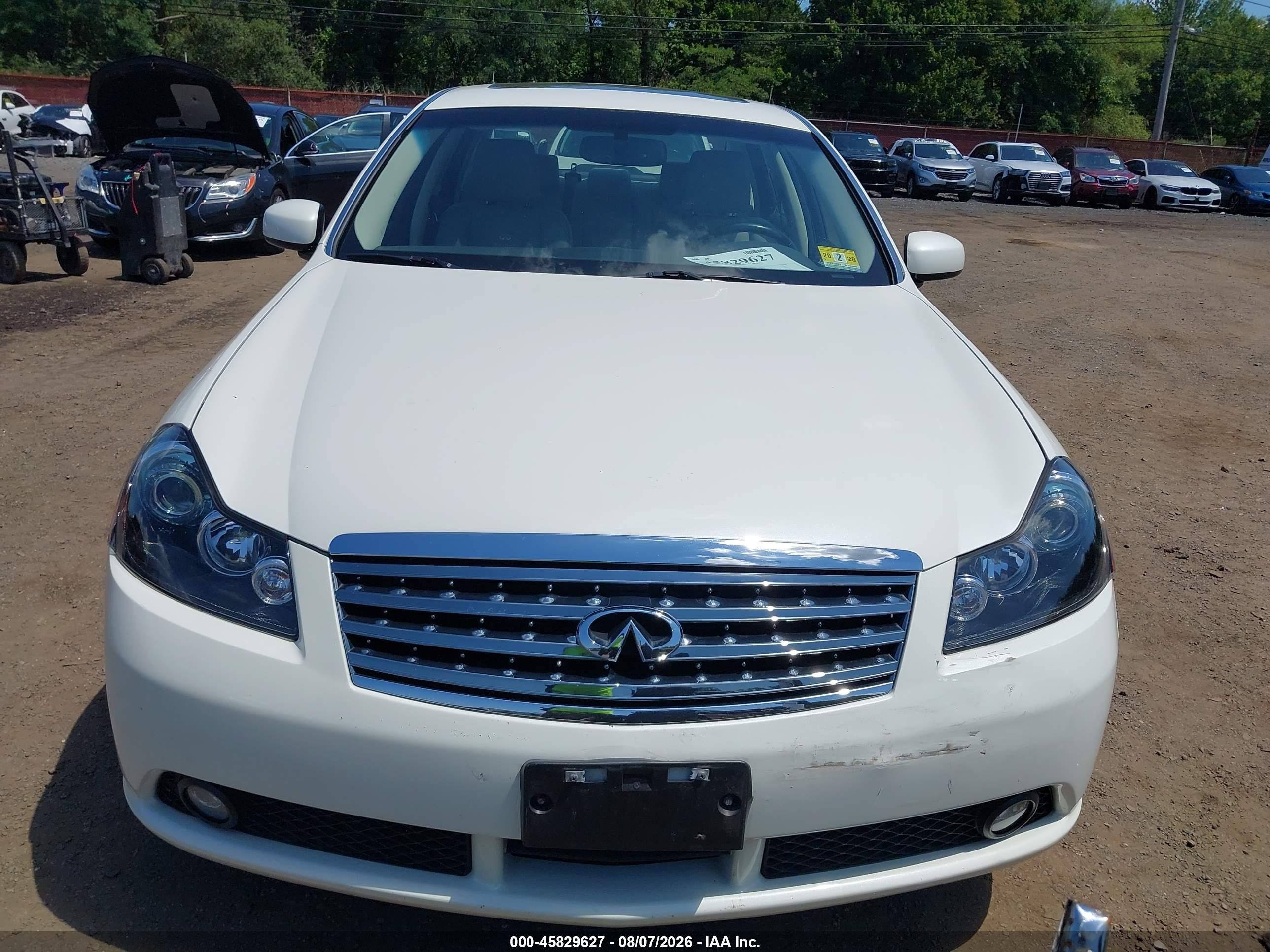 2007 Infiniti M45 Sport White vin: JNKBY01E77M403549