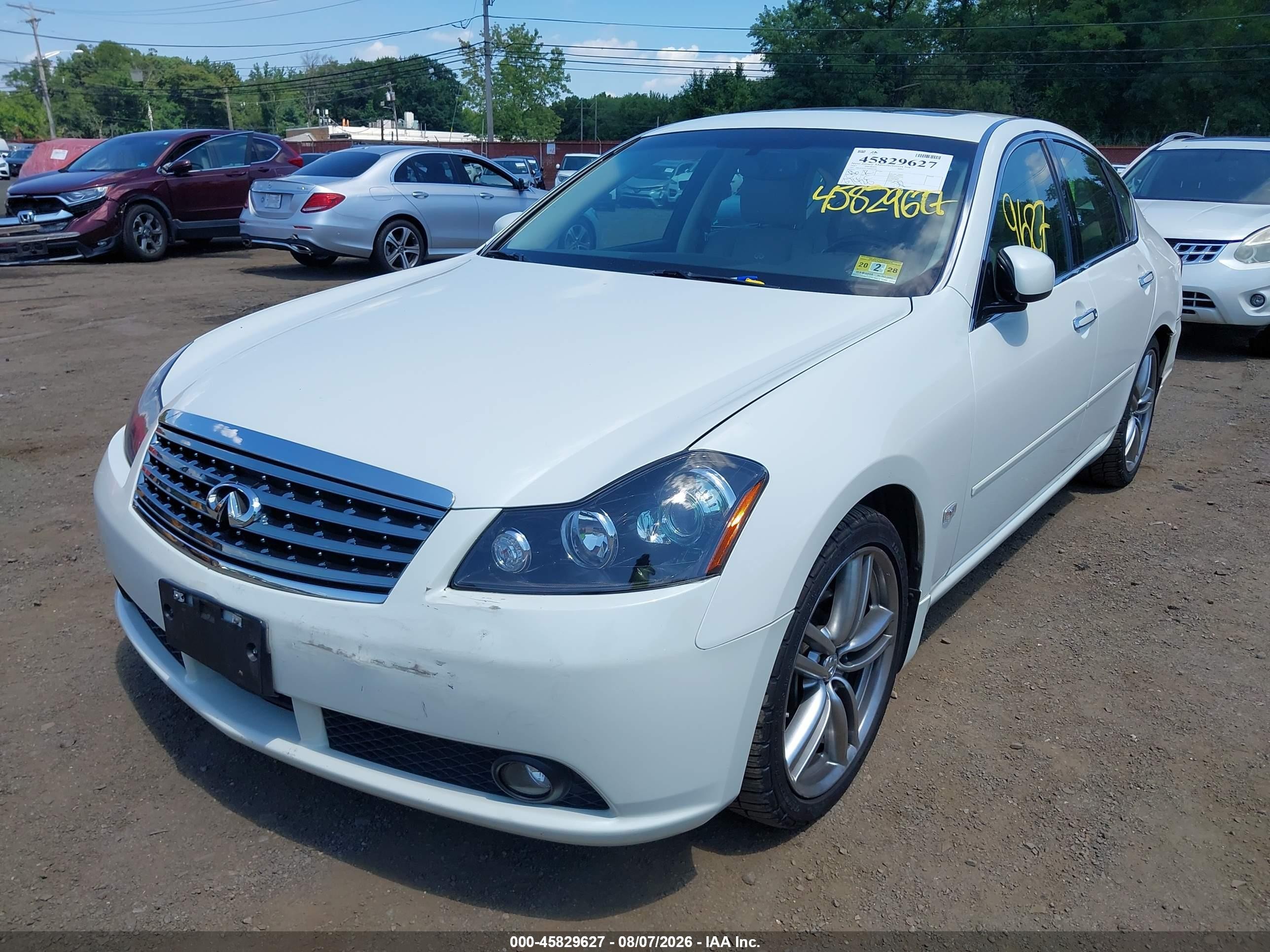 2007 Infiniti M45 Sport White vin: JNKBY01E77M403549