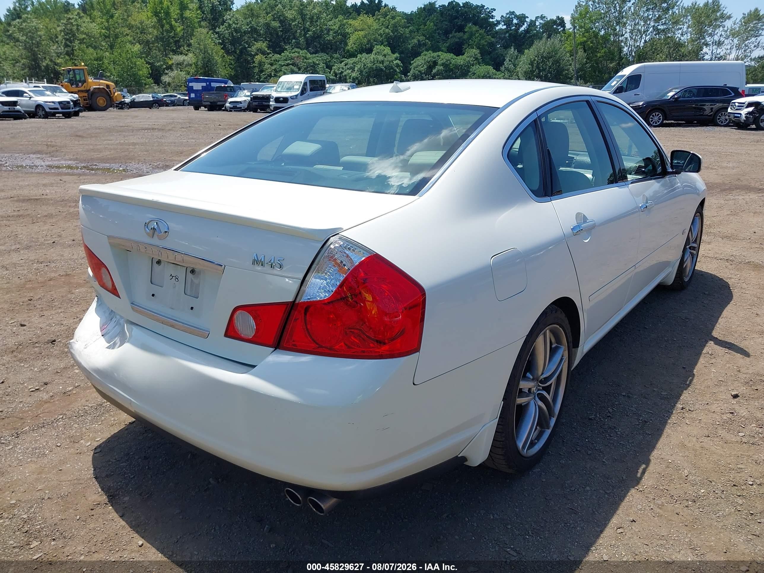 2007 Infiniti M45 Sport White vin: JNKBY01E77M403549