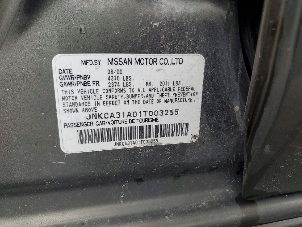 2001 Infiniti I30 Base Gray vin: JNKCA31A01T003255