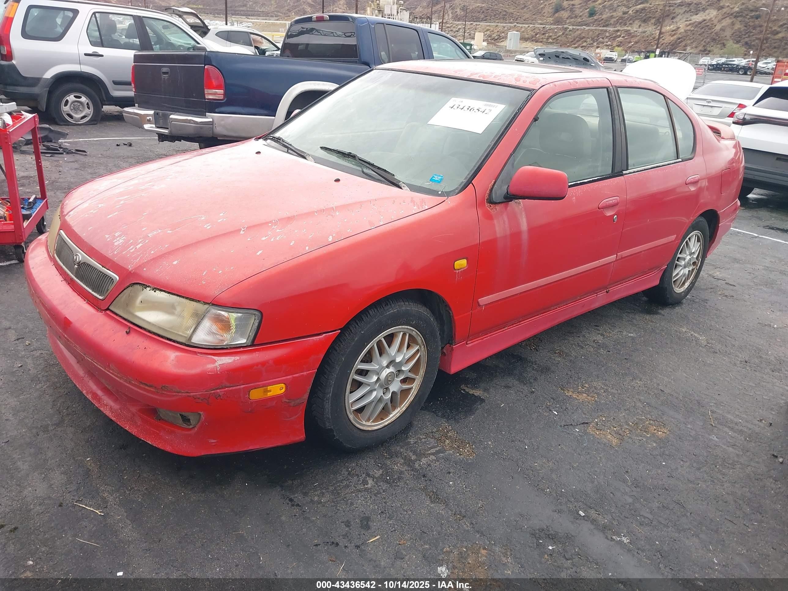 1999 Infiniti G20 Standard/touring Red vin: JNKCP11A3XT006615