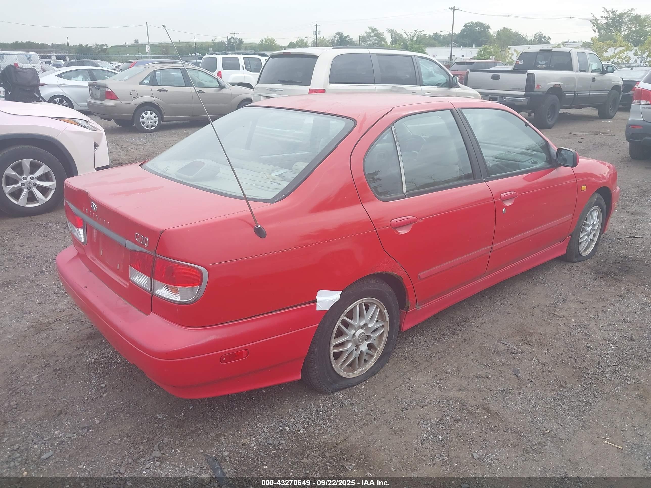 1999 Infiniti G20 Standard/touring Красный vin: JNKCP11A5XT011959