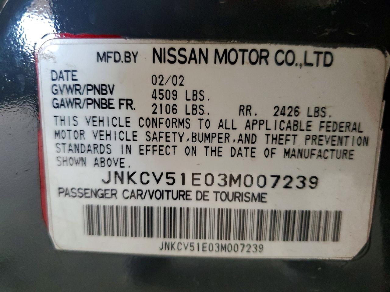 2003 Infiniti G35 Base Teal vin: JNKCV51E03M007239