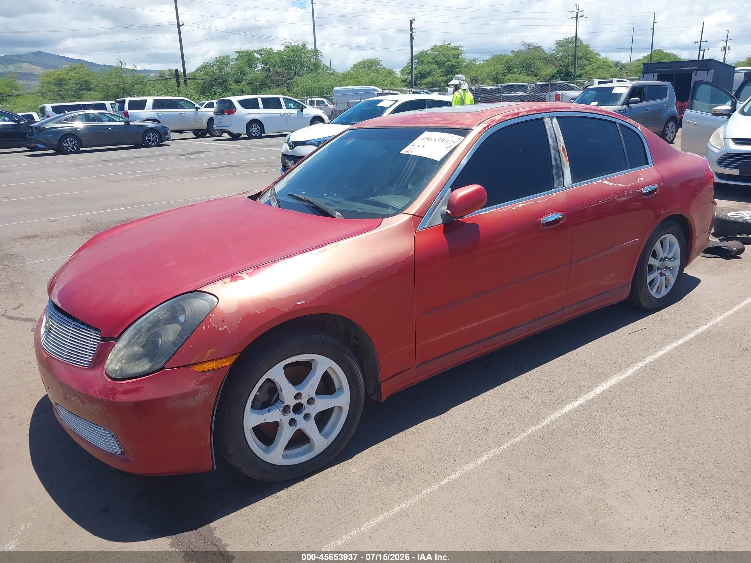 2005 Infiniti G35   Красный vin: JNKCV51E05M200316