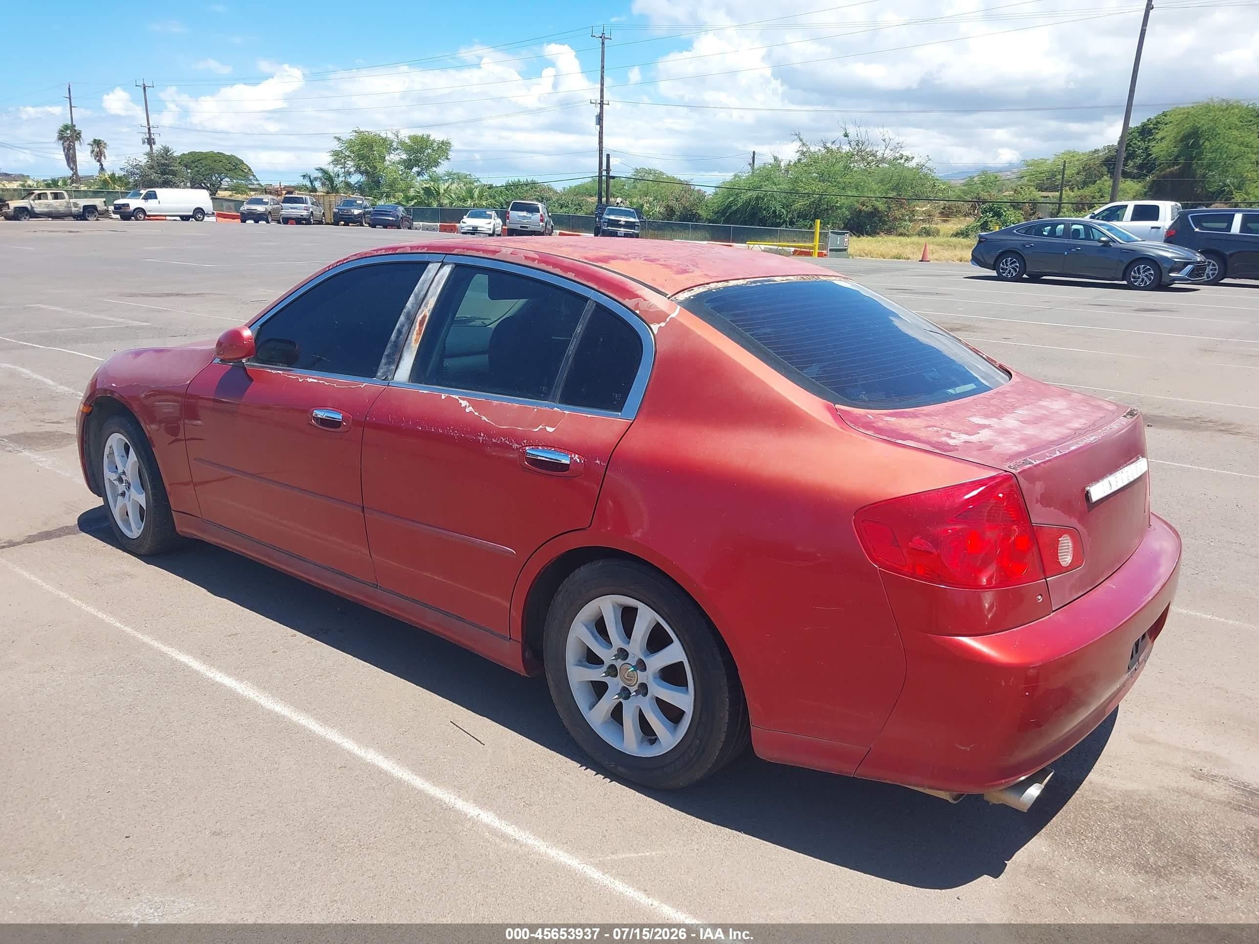 2005 Infiniti G35   Красный vin: JNKCV51E05M200316