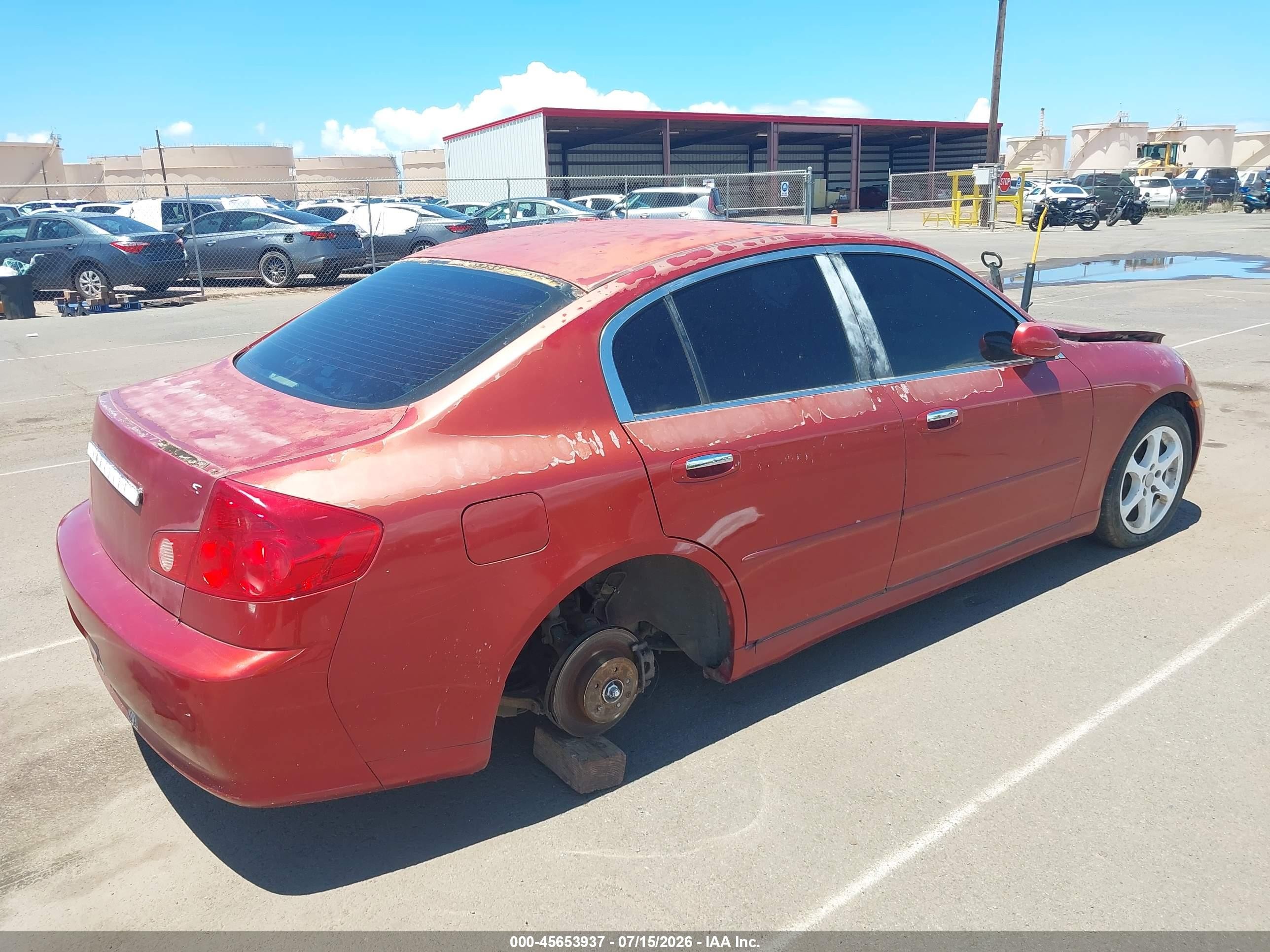 2005 Infiniti G35   Красный vin: JNKCV51E05M200316