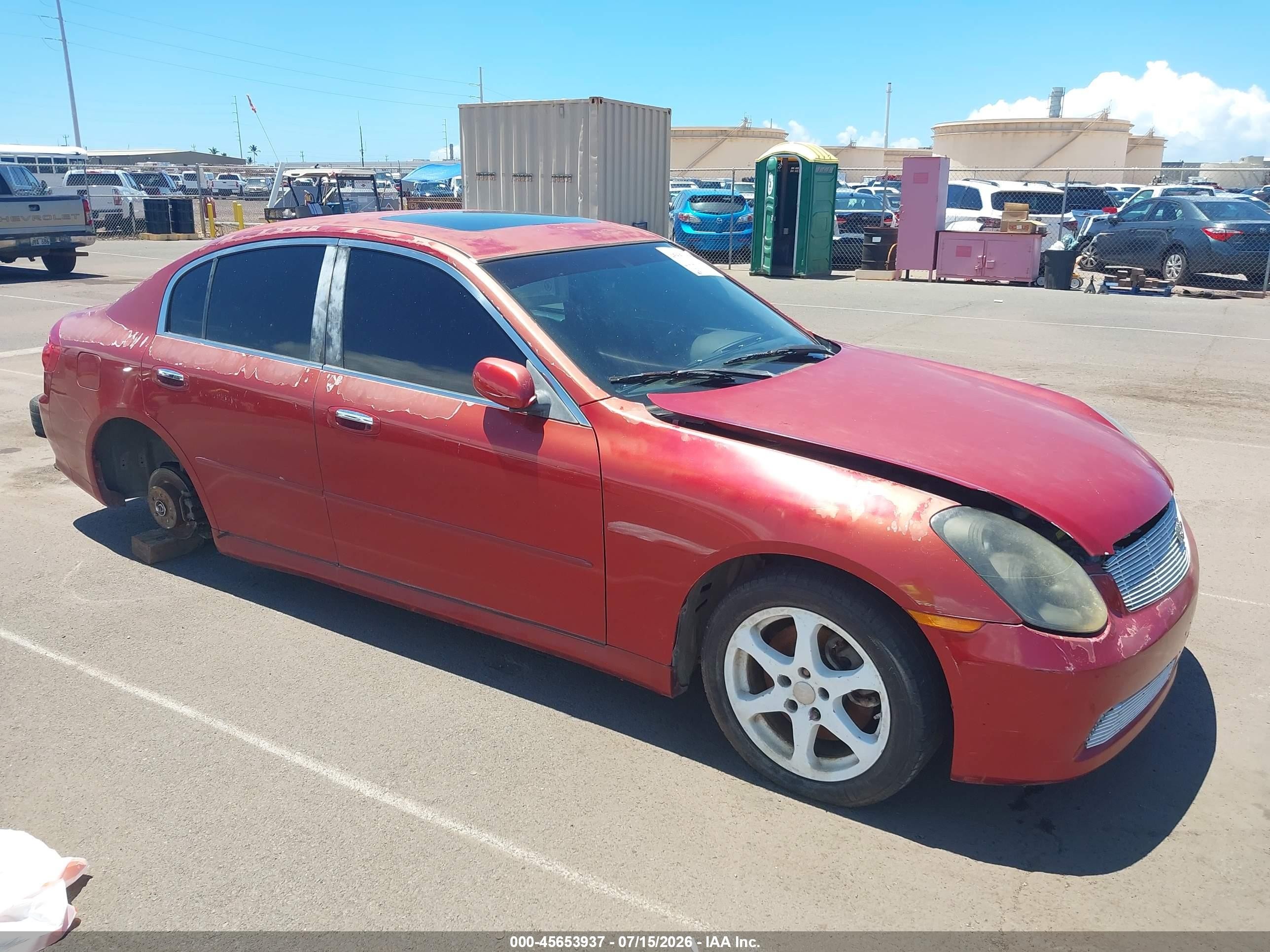 2005 Infiniti G35   Red vin: JNKCV51E05M200316
