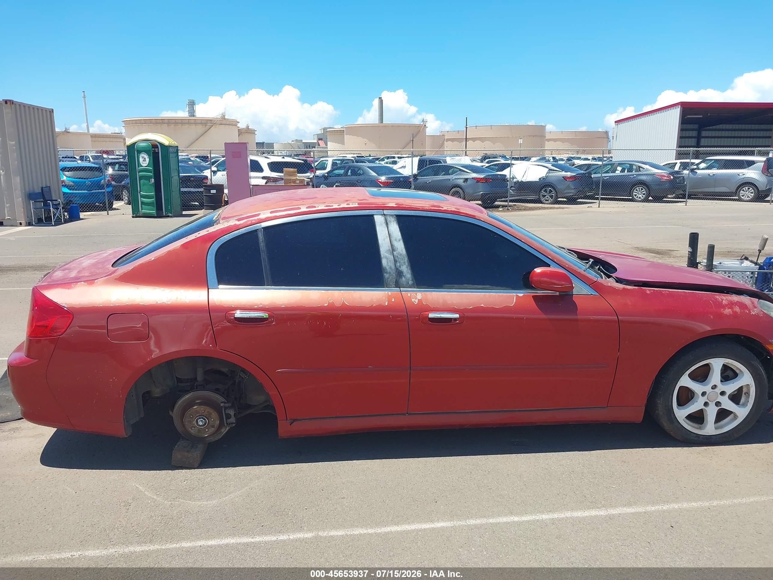 2005 Infiniti G35   Красный vin: JNKCV51E05M200316