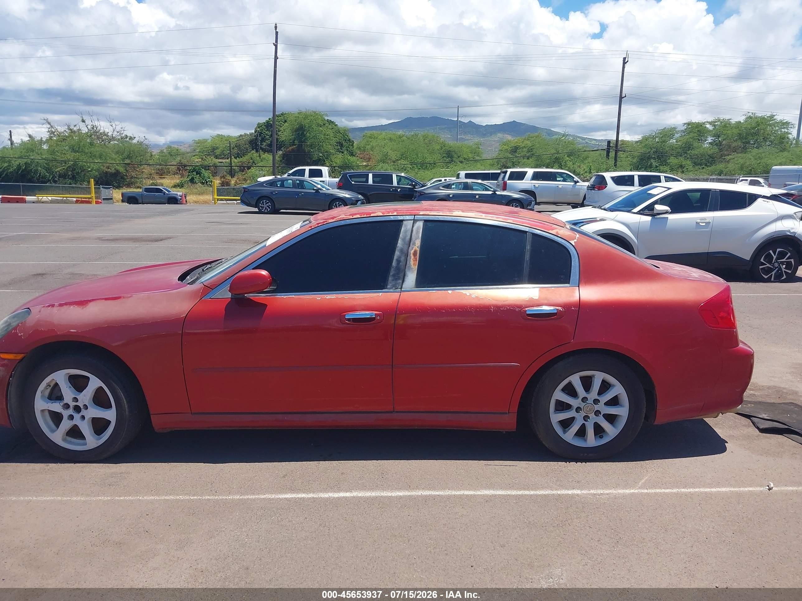 2005 Infiniti G35   Красный vin: JNKCV51E05M200316