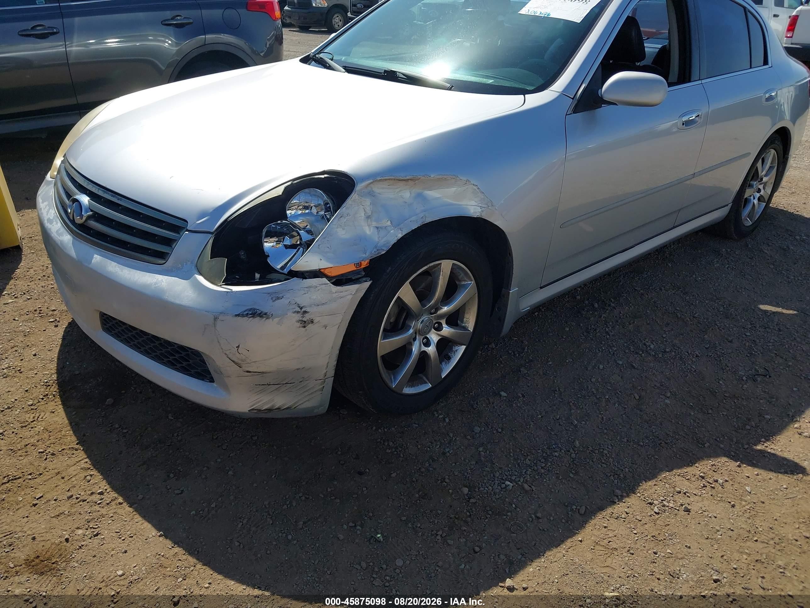 2006 Infiniti G35   Серебряный vin: JNKCV51E06M517630