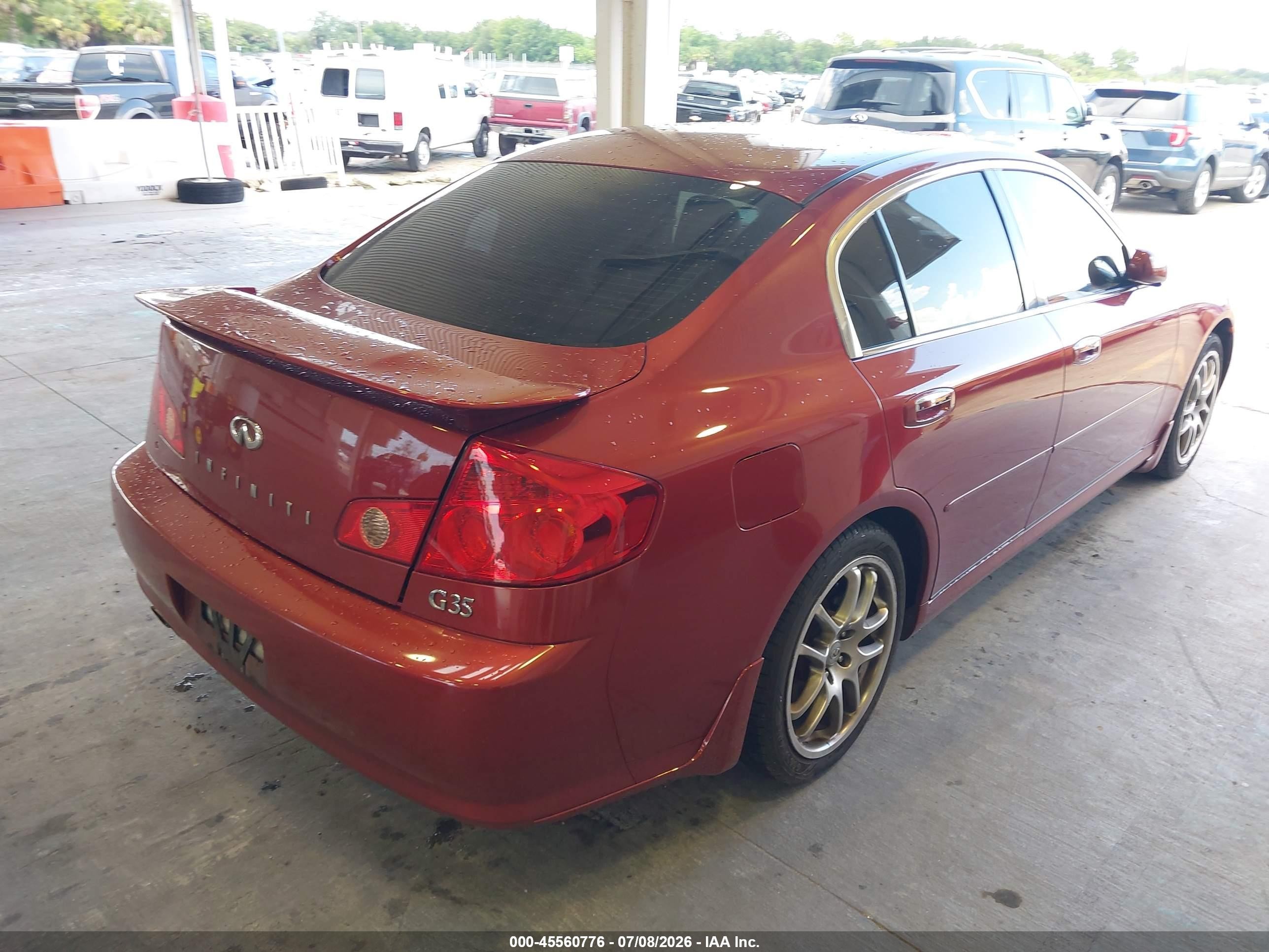 2006 Infiniti G35 Red vin: JNKCV51E26M508007