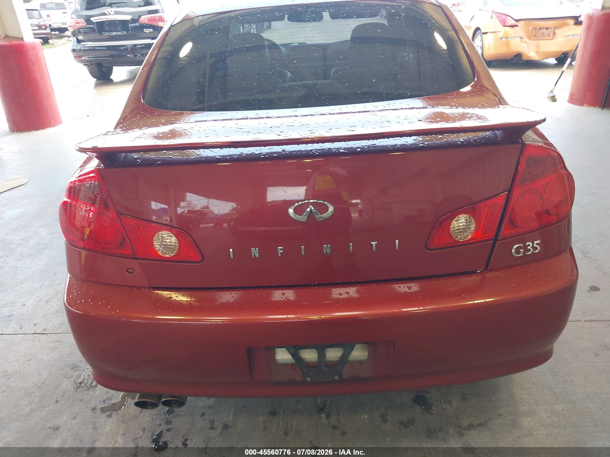 2006 Infiniti G35 Red vin: JNKCV51E26M508007