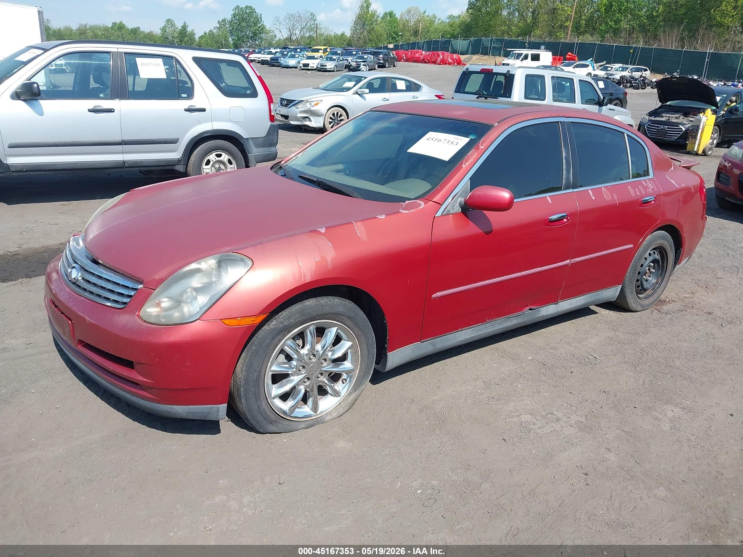 2003 Infiniti G35 Luxury Leather Red vin: JNKCV51E33M332984