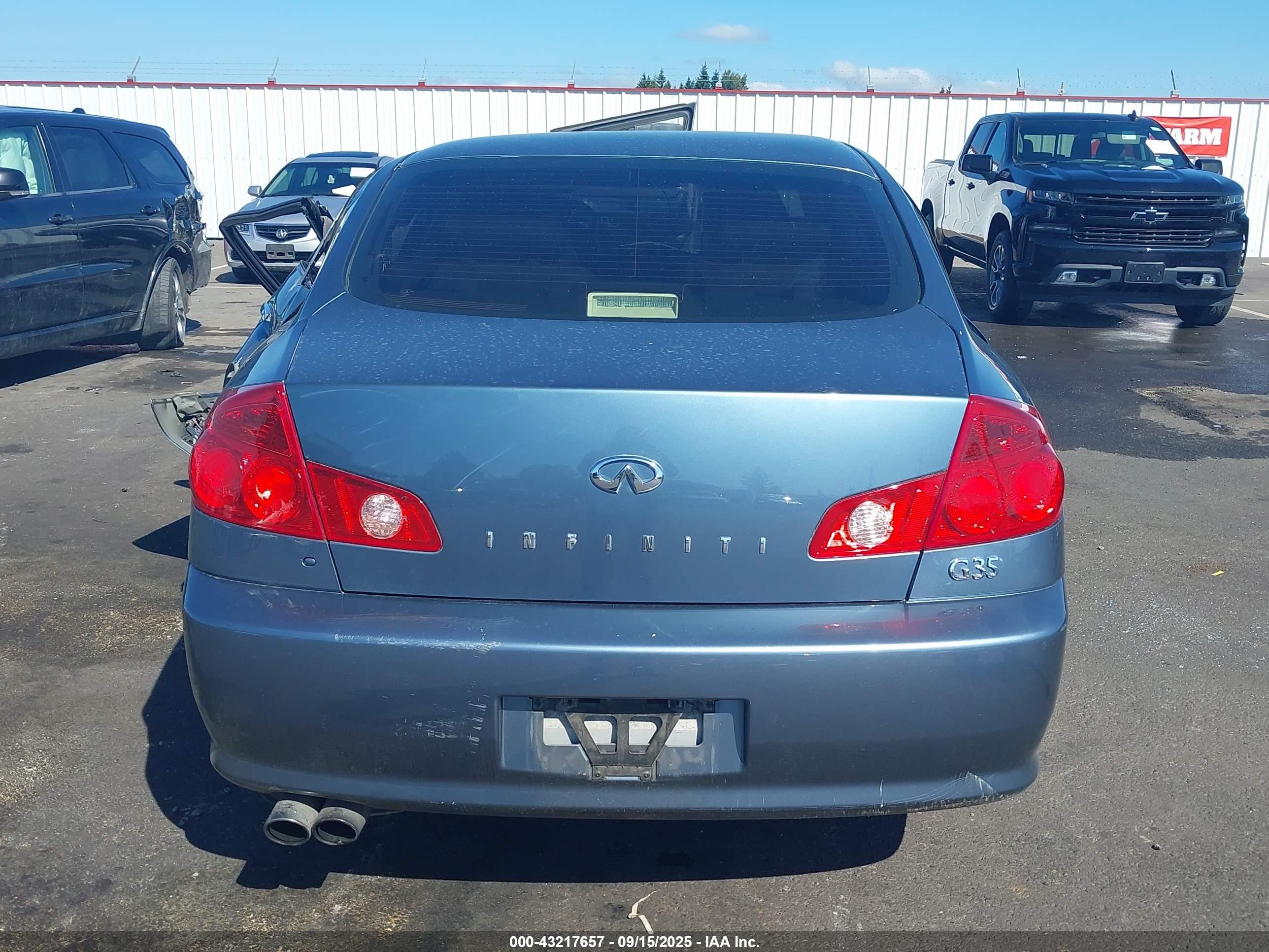 2005 Infiniti G35   Blue vin: JNKCV51E45M201274