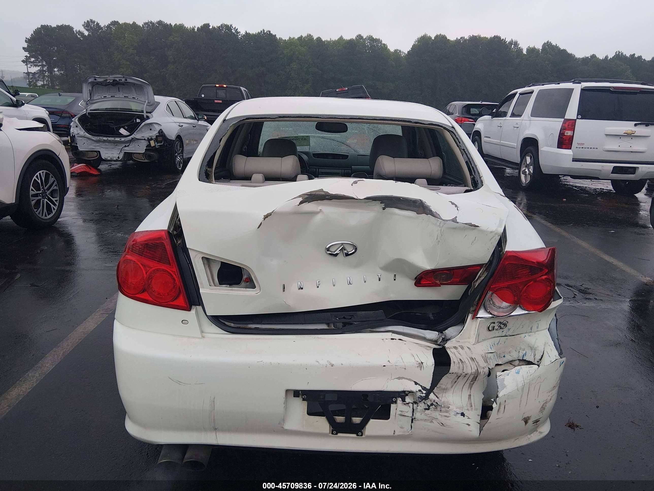 2005 Infiniti G35   White vin: JNKCV51E65M208517