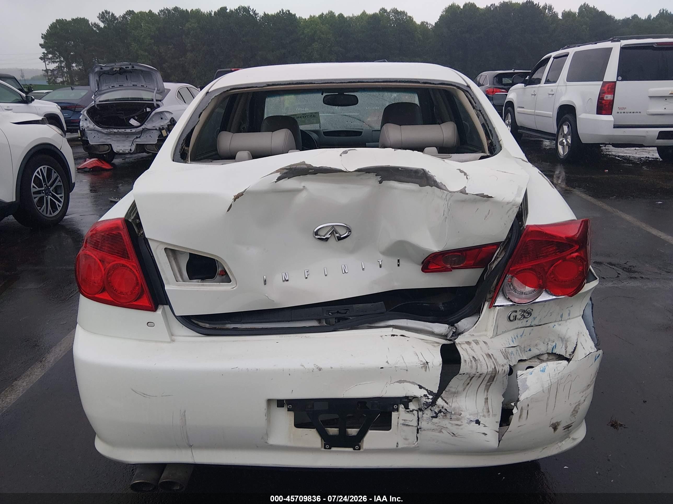2005 Infiniti G35   White vin: JNKCV51E65M208517