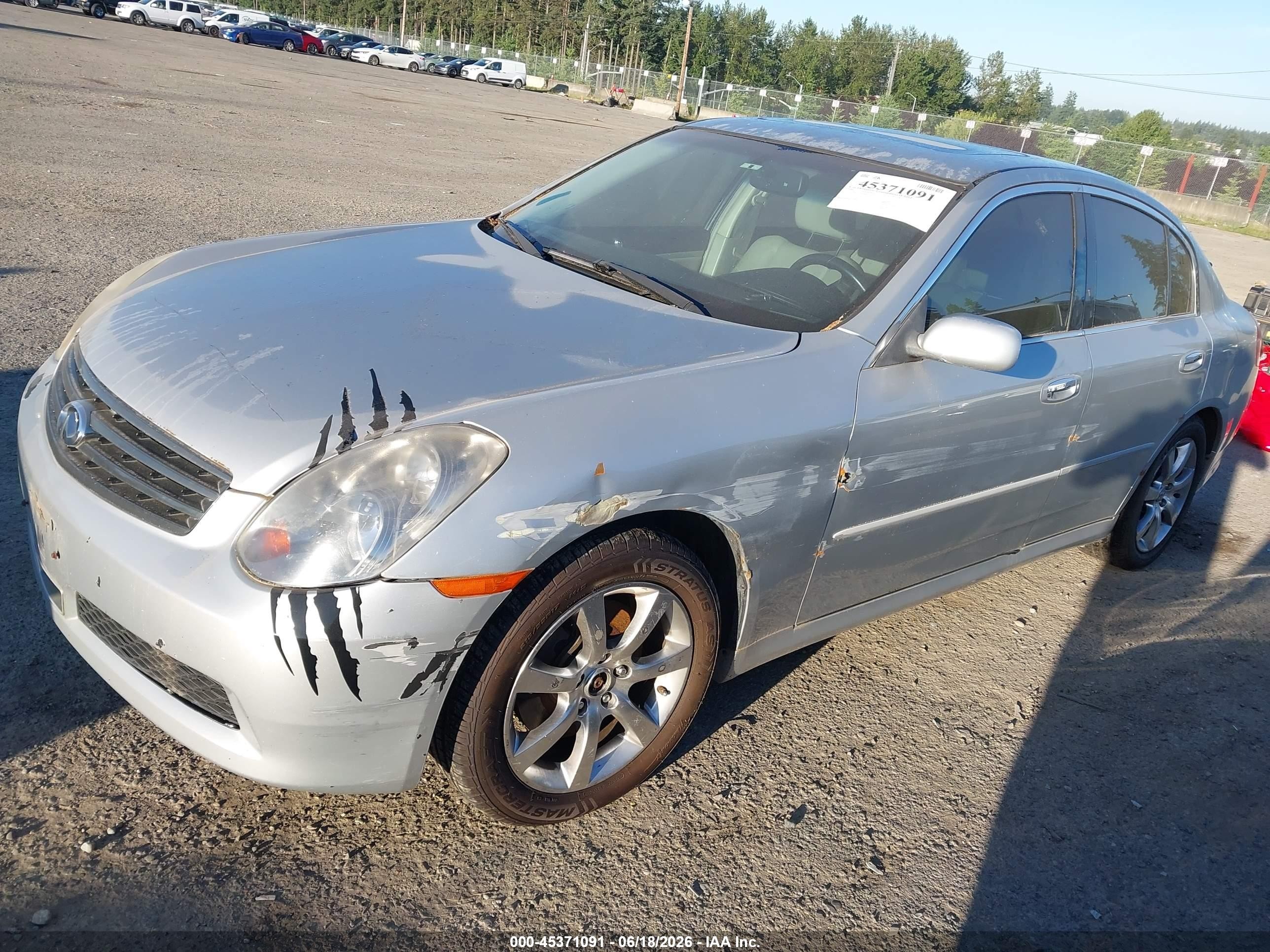 2006 Infiniti G35x   Silver vin: JNKCV51F06M617266