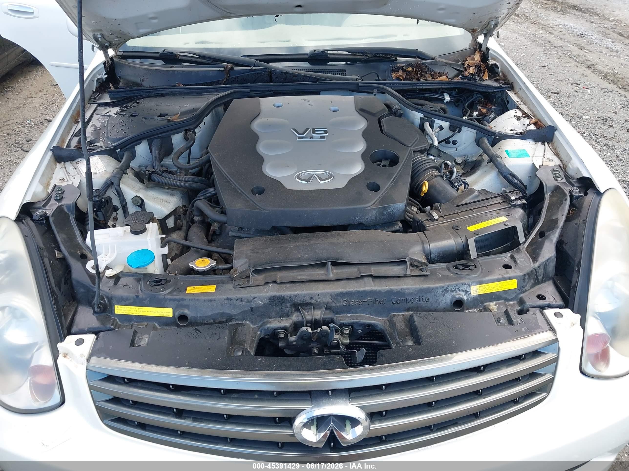 2006 Infiniti G35x   White vin: JNKCV51F16M600346