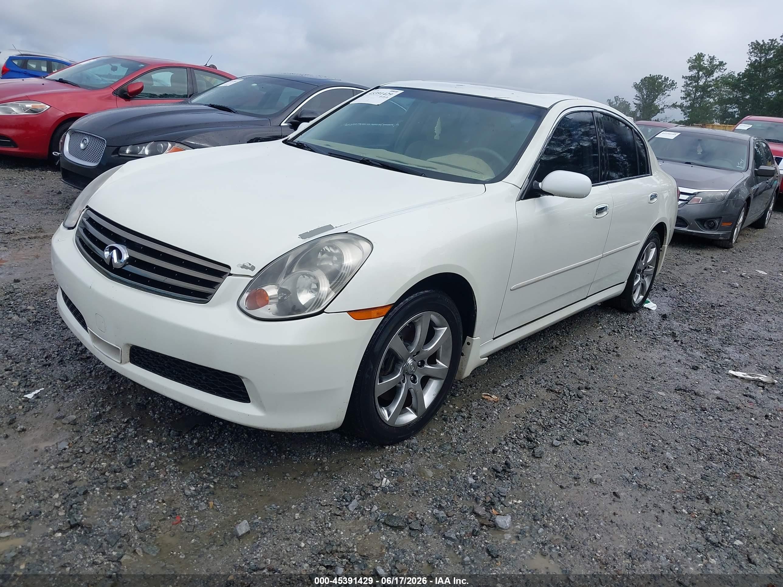 2006 Infiniti G35x   White vin: JNKCV51F16M600346